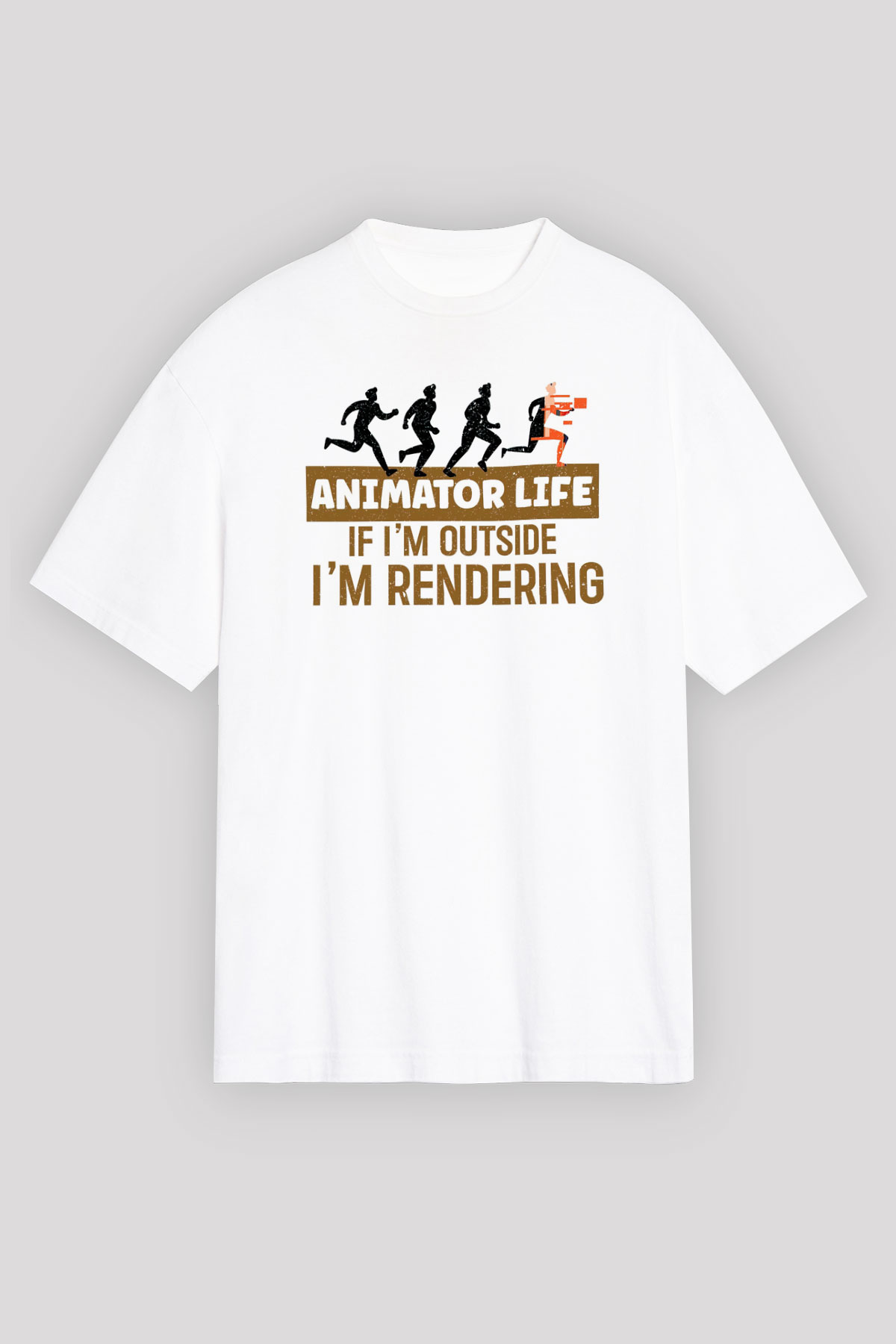 Animatör Beyaz Unisex Oversize Tişört T-Shirt