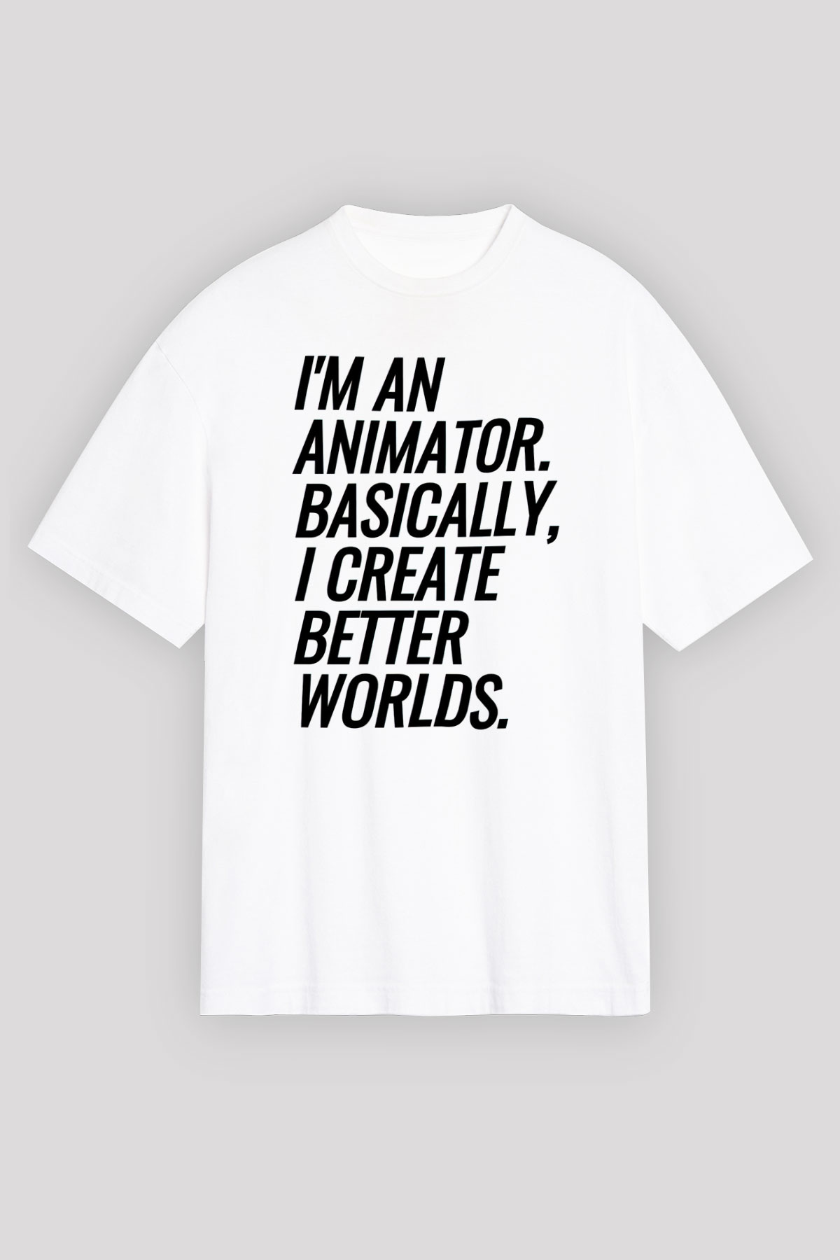 Animatör Beyaz Unisex Tişört T-Shirt - TişörtFabrikası
