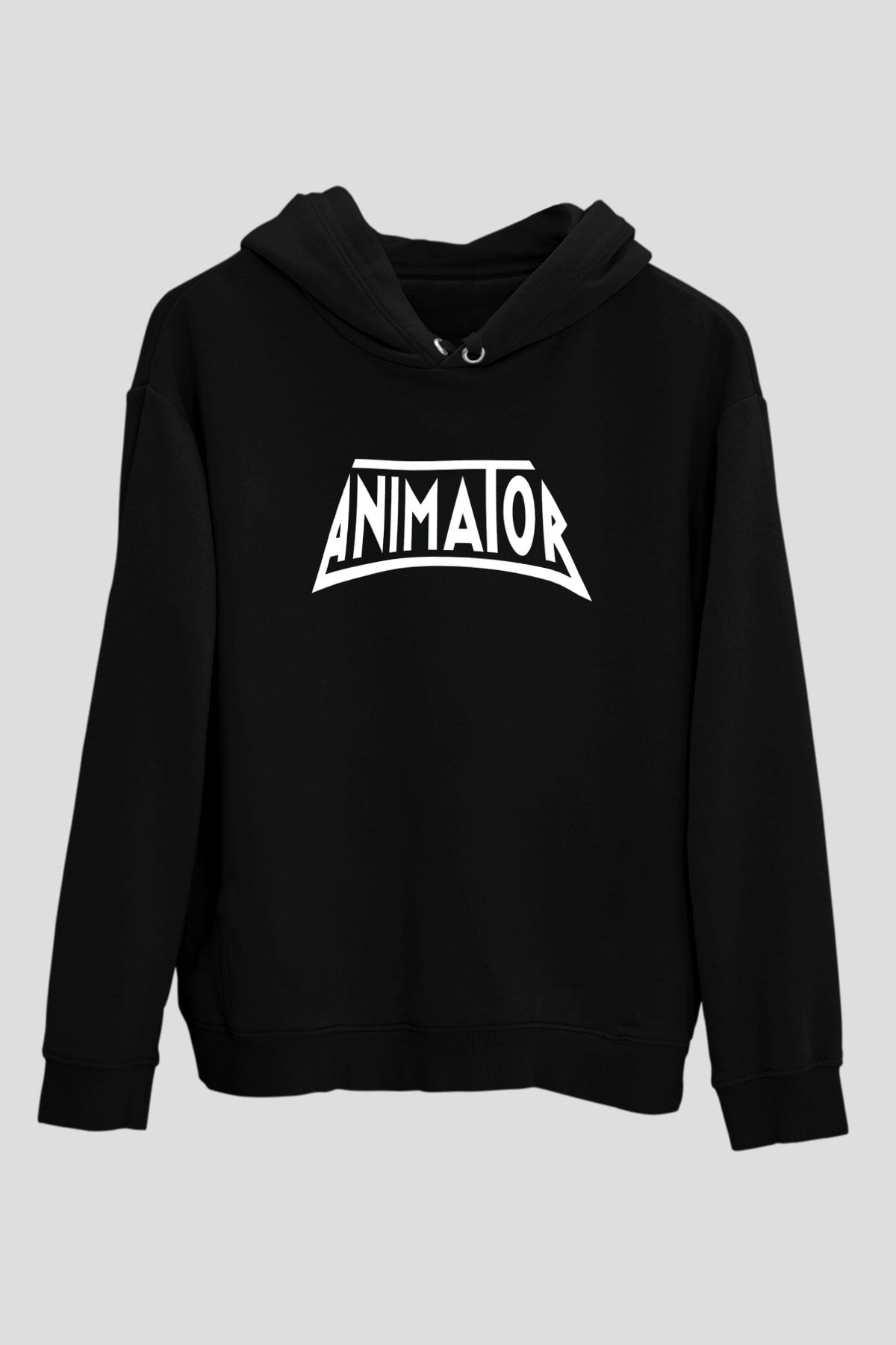 Animatör Siyah Unisex Kapşonlu Sweatshirt