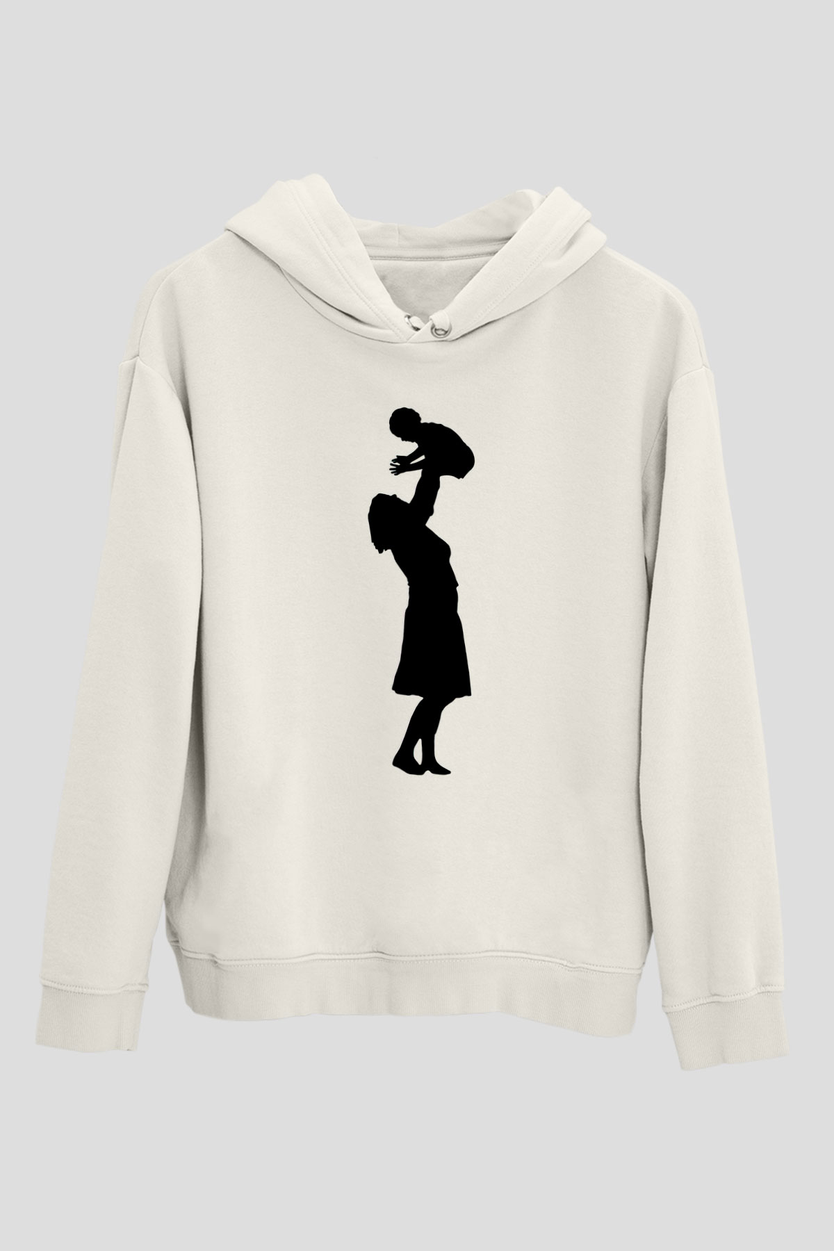 Anneler Günü Baskılı Beyaz Unisex Hoodie