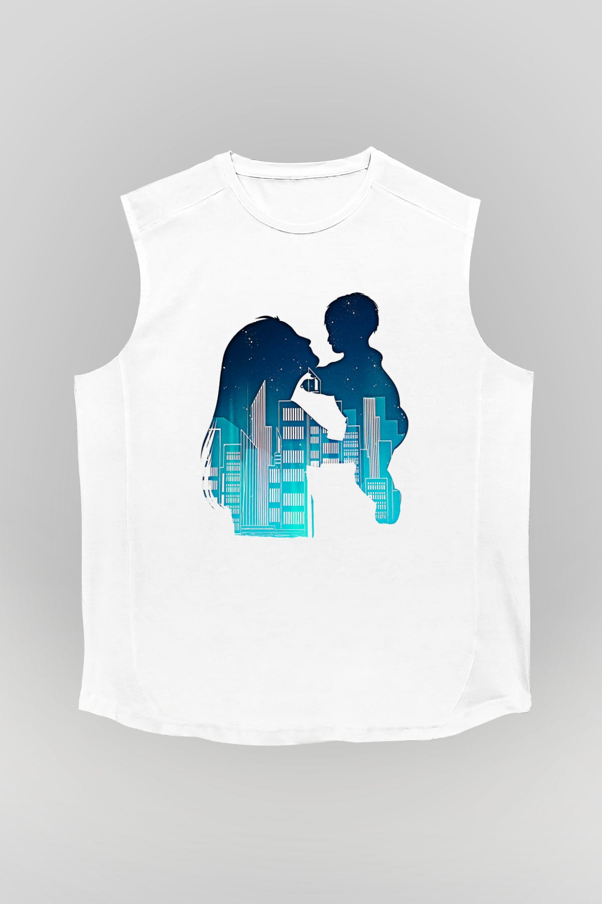 Anneler Günü Baskılı Beyaz Unisex Kolsuz Tişört - Tshirt