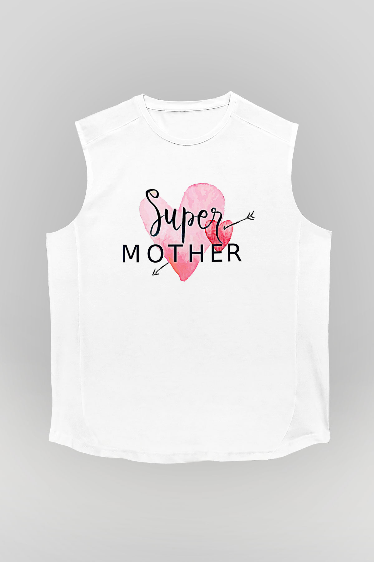 Anneler Günü Baskılı Beyaz Unisex Kolsuz Tişört - Tshirt