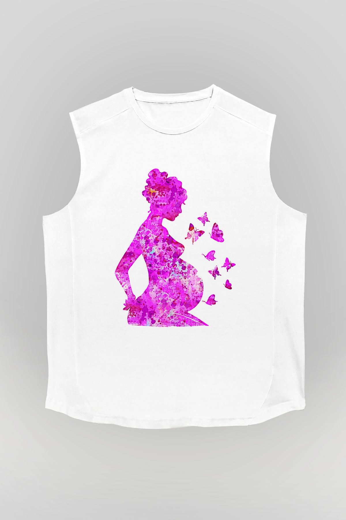 Anneler Günü Baskılı Beyaz Unisex Kolsuz Tişört - Tshirt