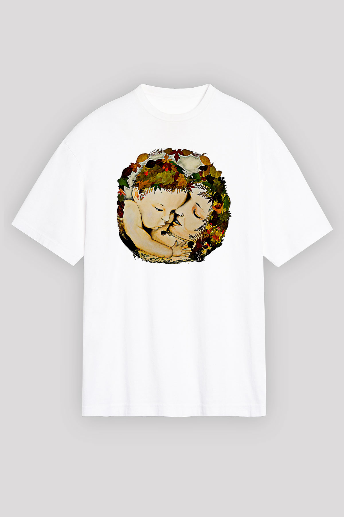 Anneler Günü Baskılı Beyaz Unisex Oversize Tişört - Tshirt