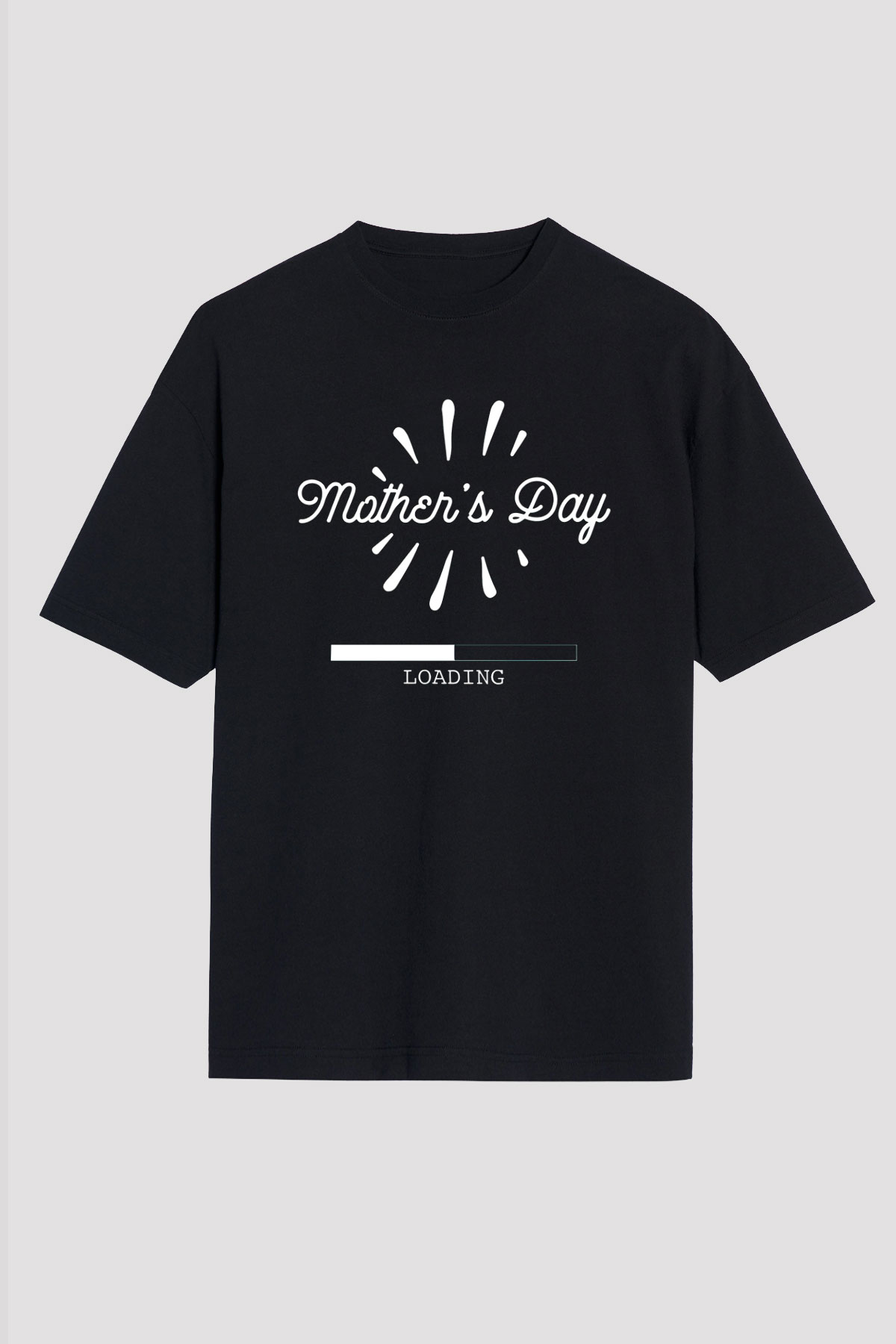 Anneler Günü Baskılı Unisex Siyah Oversize Tişört - Tshirt