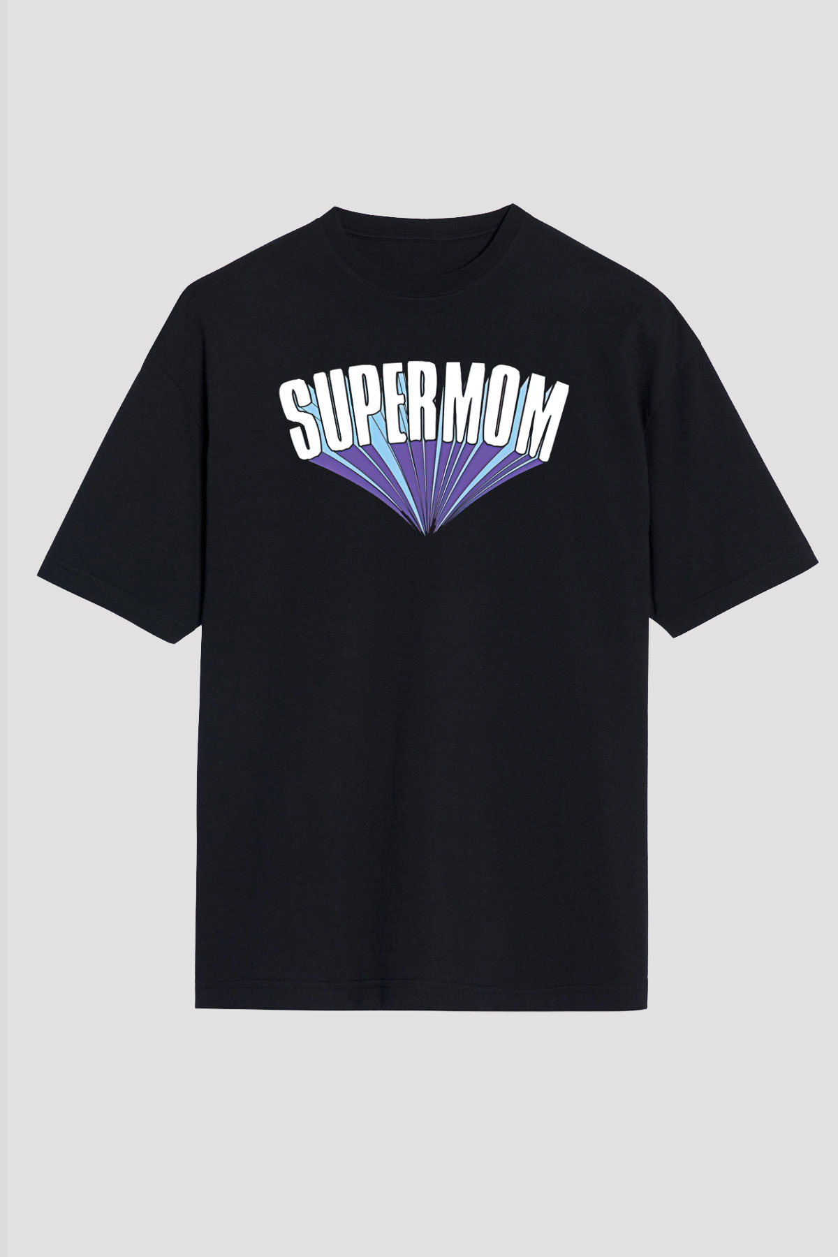 Anneler Günü Baskılı Unisex Siyah Oversize Tişört - Tshirt