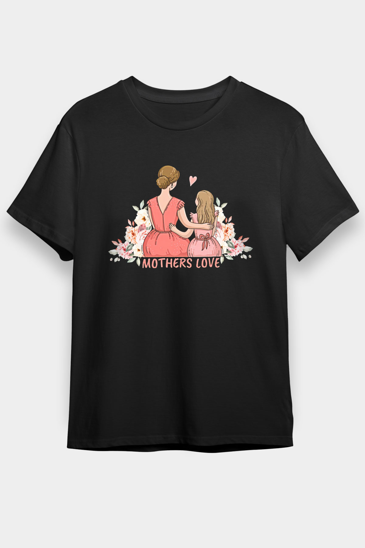 Anneler Günü Baskılı Unisex Siyah Tişört - Tshirt