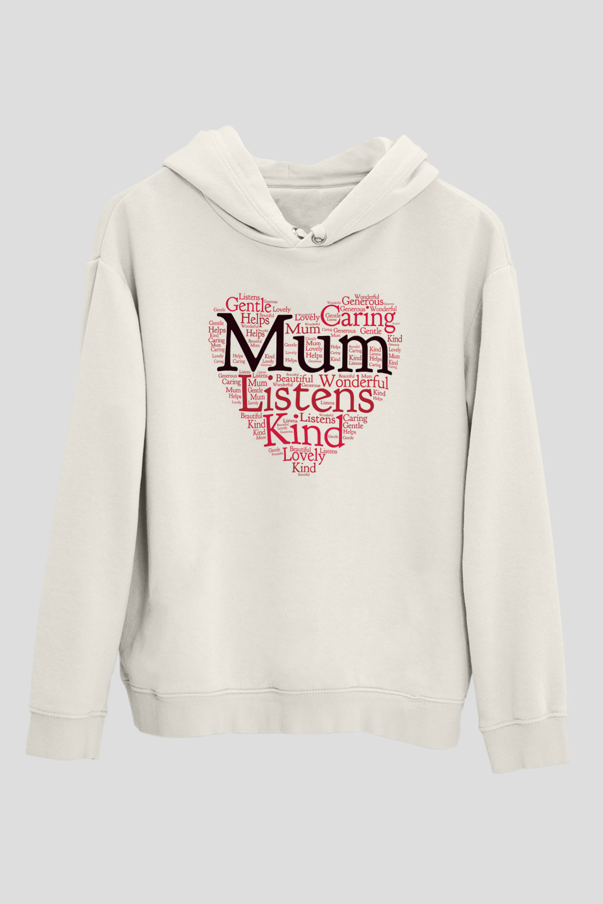 Anneler Günü Beyaz Unisex Kapşonlu Sweatshirt