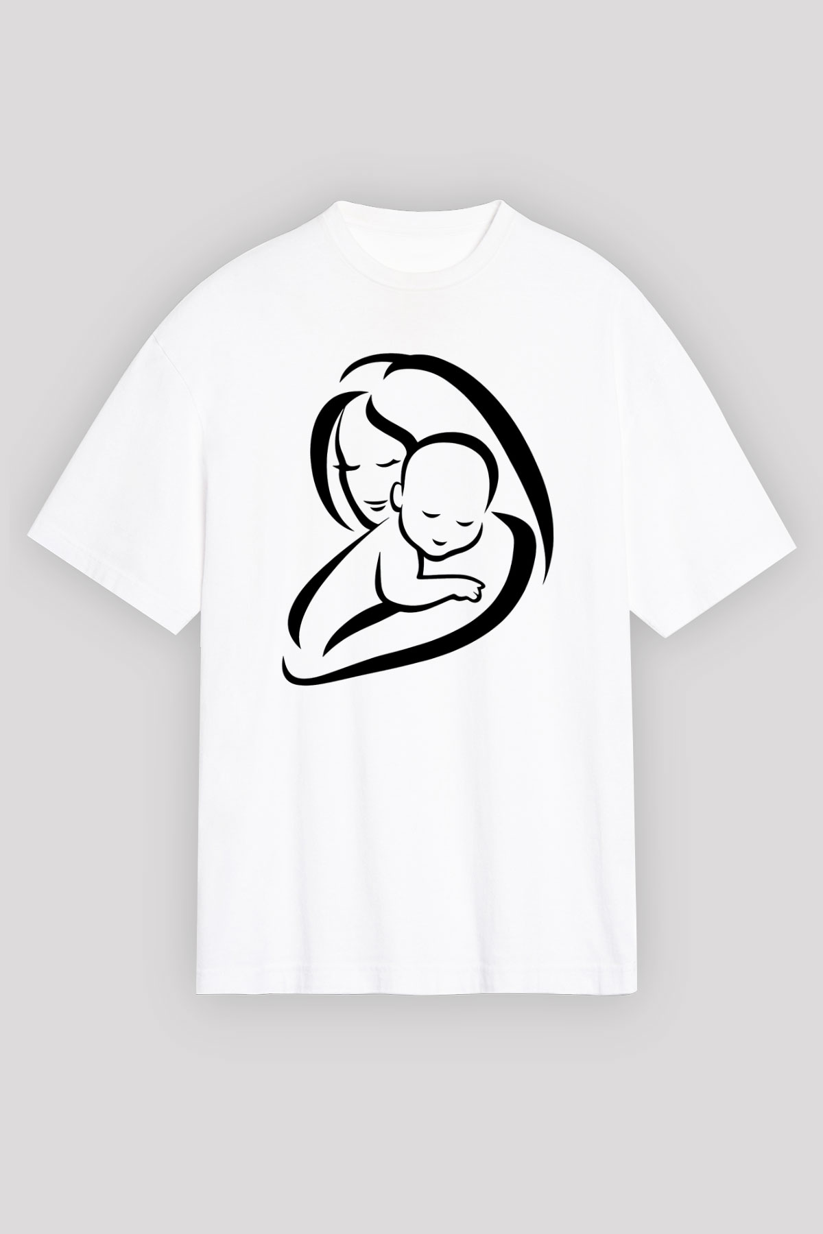 Anneler Günü Beyaz Unisex Oversize Tişört T-Shirt