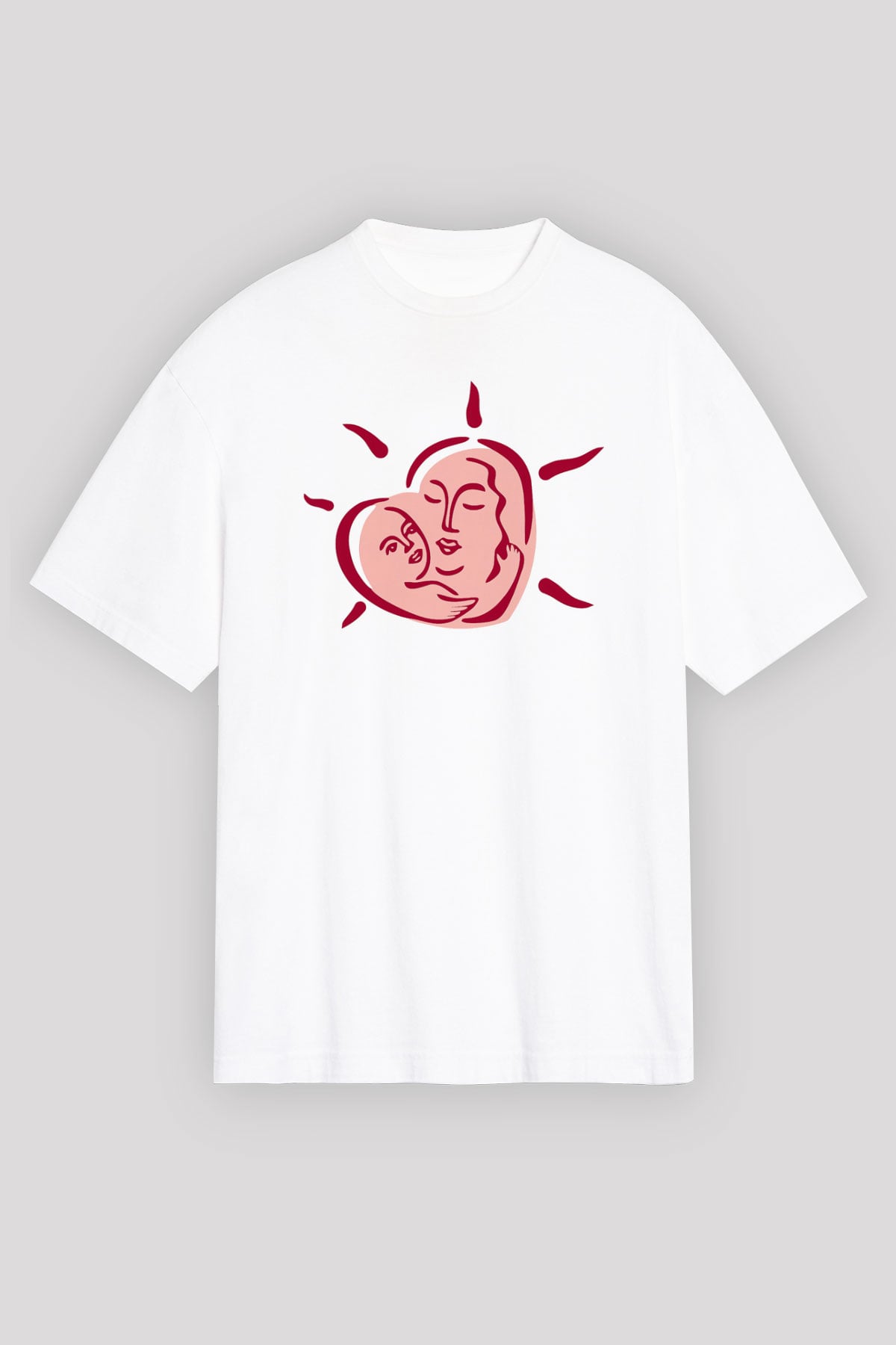 Anneler Günü Beyaz Unisex Oversize Tişört T-Shirt