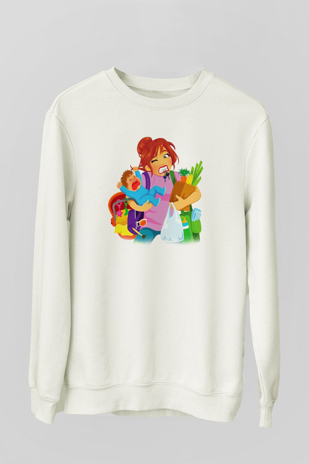 Anneler Günü Beyaz Unisex Sweatshirt