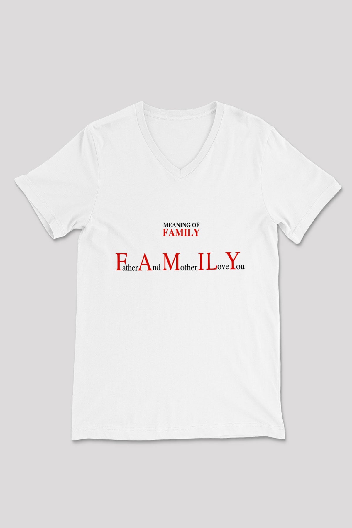 Anneler Günü Beyaz Unisex V Yaka Tişört T-Shirt