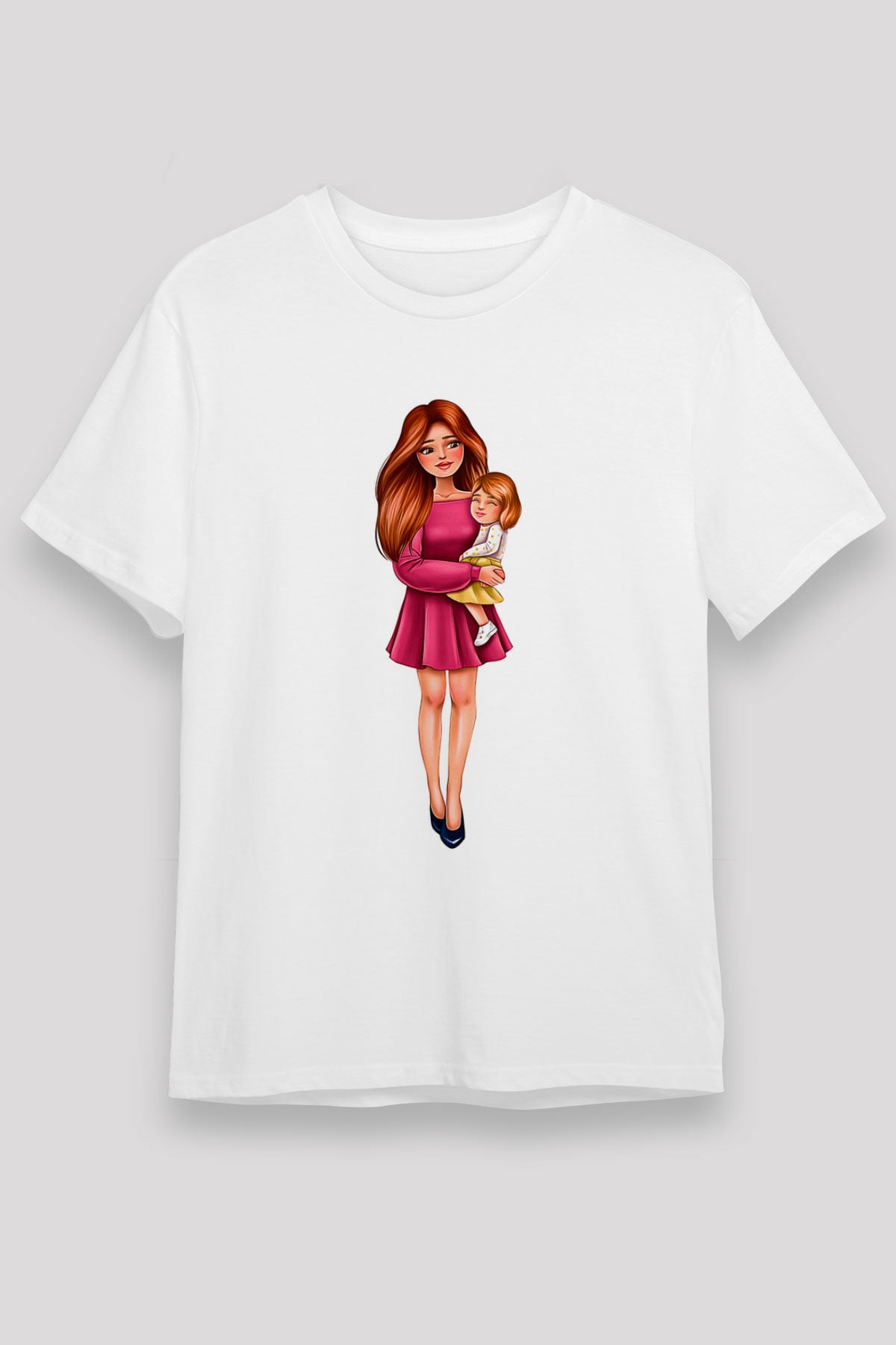 Anneler Günü Unisex Baskılı Beyaz Tişört - Tshirt