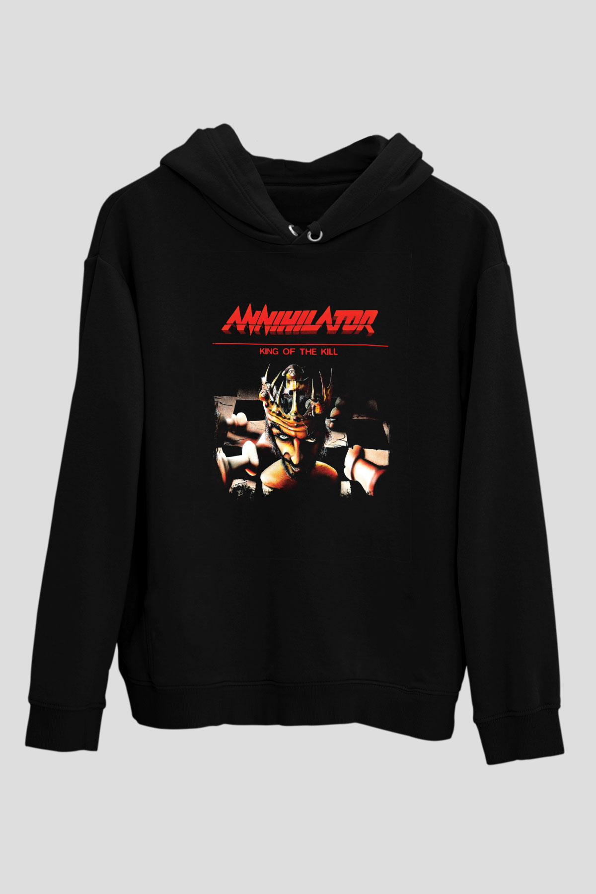 Annihilator Baskılı Unisex Siyah Hoodie