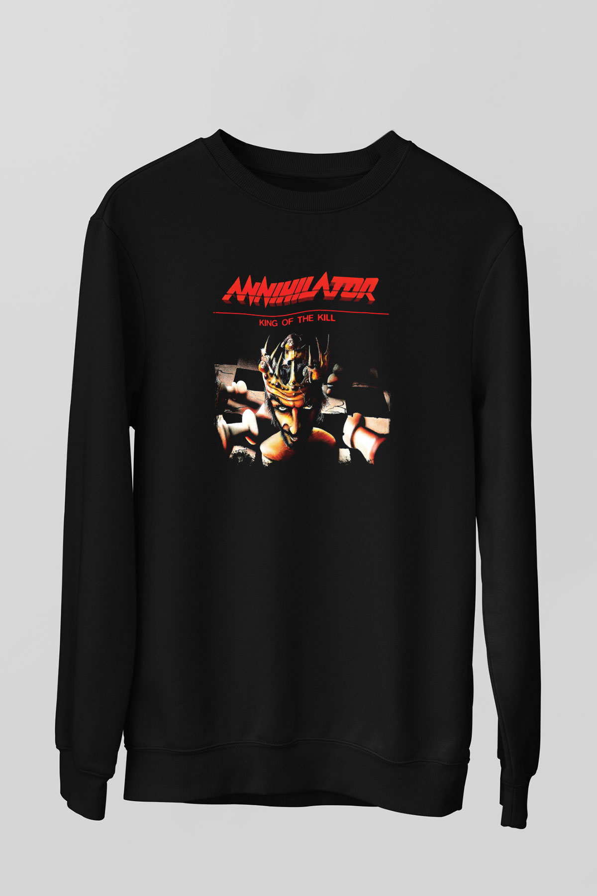 Annihilator Baskılı Unisex Siyah Sweatshirt