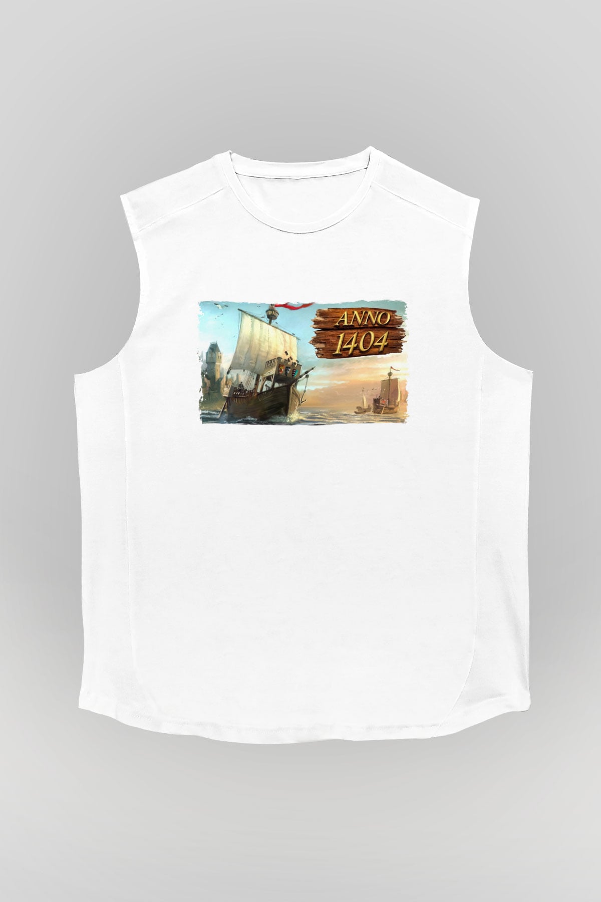 Anno 1404 Beyaz Unisex Kolsuz Tişört