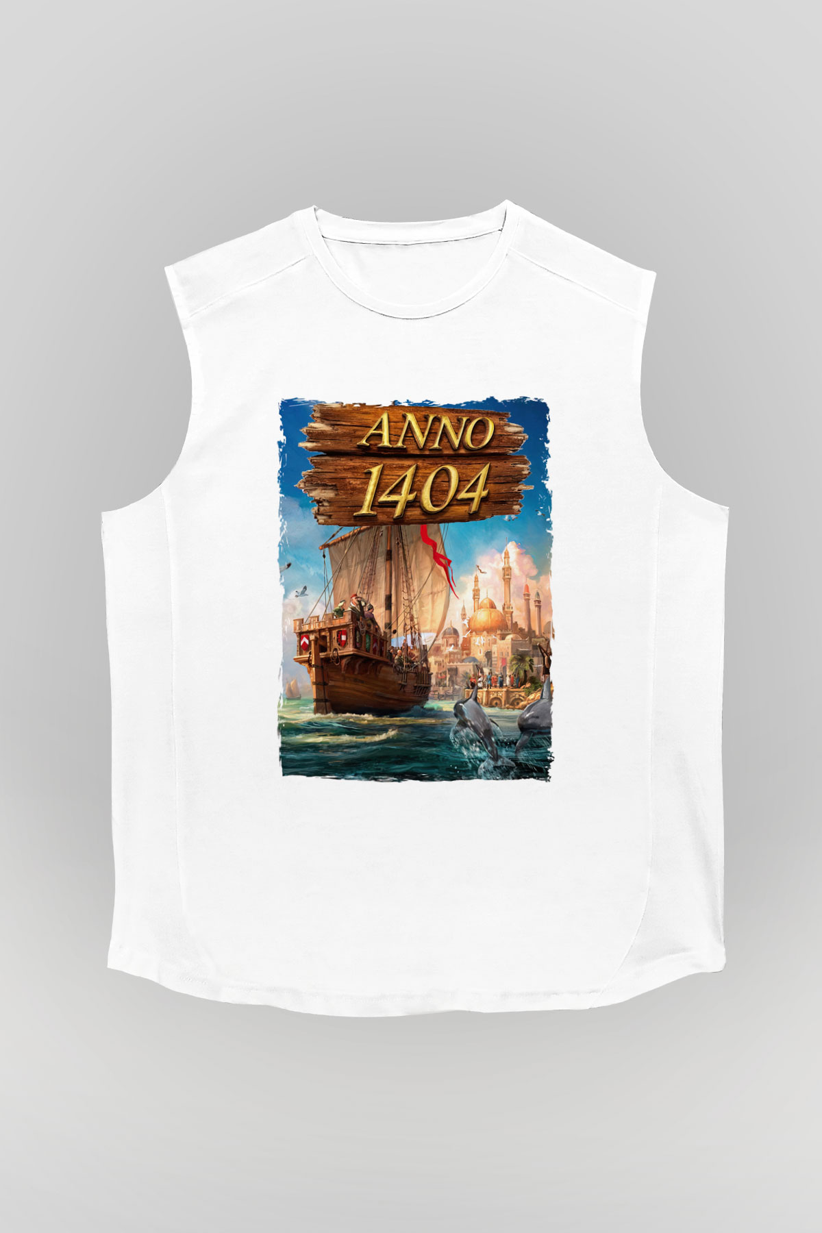 Anno 1404 Beyaz Unisex Kolsuz Tişört