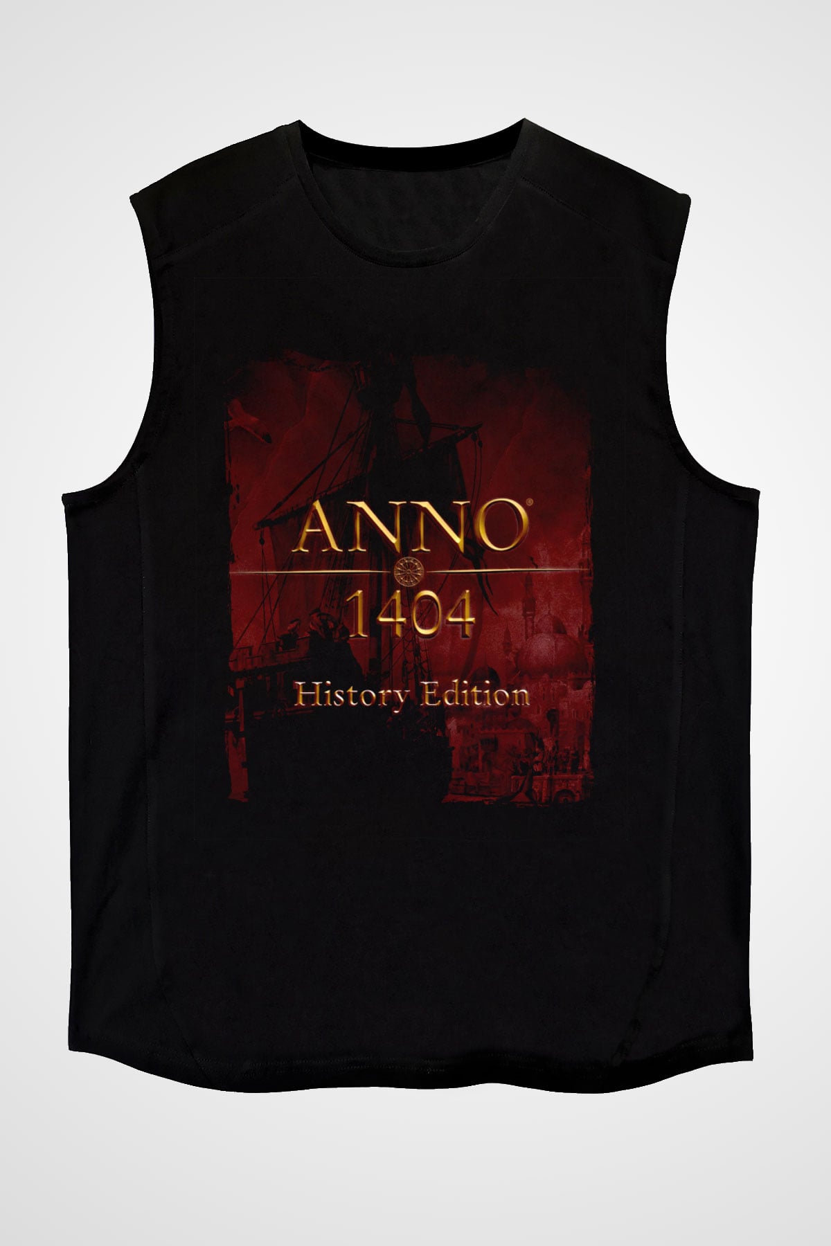 Anno 1404 Siyah Unisex Kolsuz Tişört