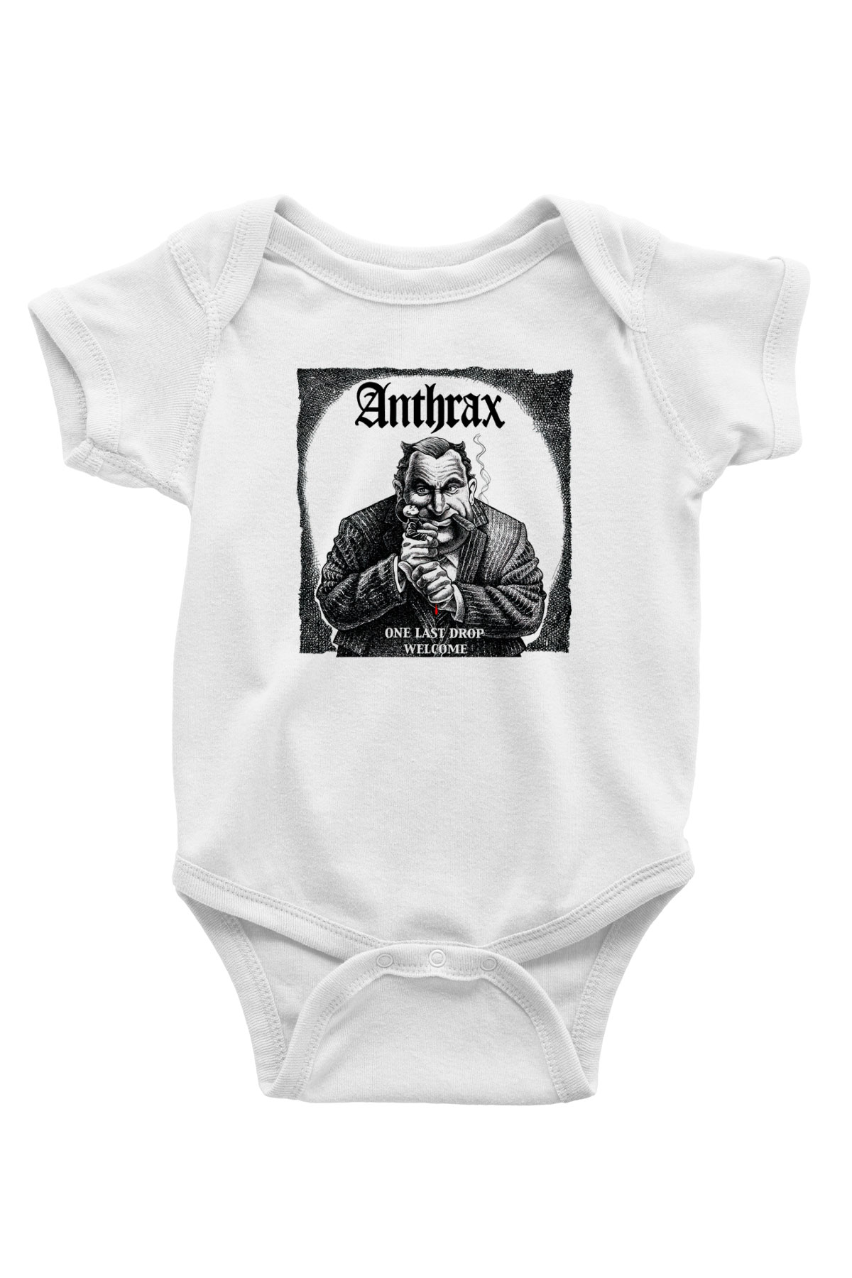 Anthrax Baskılı Beyaz Unisex Bebek Body - Zıbın