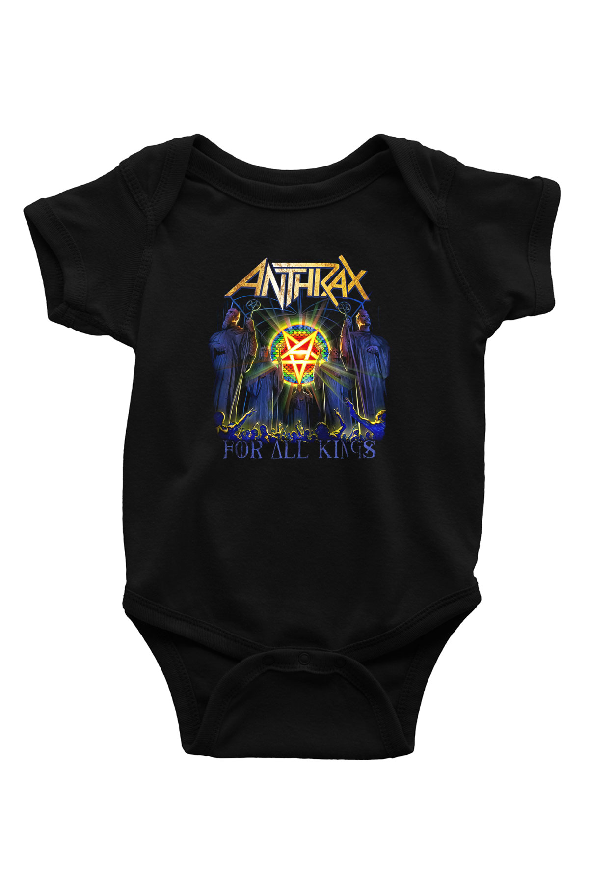 Anthrax Baskılı Siyah Bebek Body - Zıbın