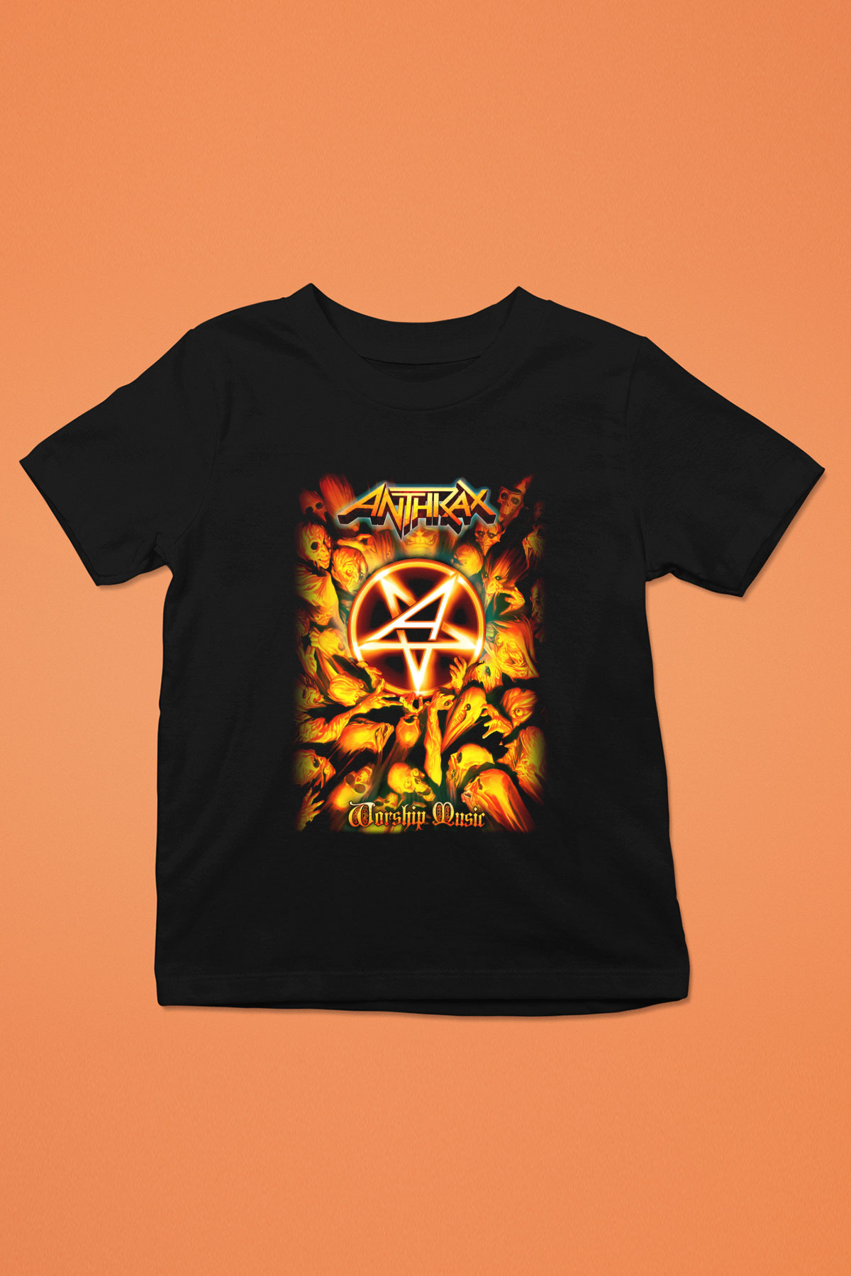 Anthrax Baskılı Siyah Unisex Çocuk Tişört