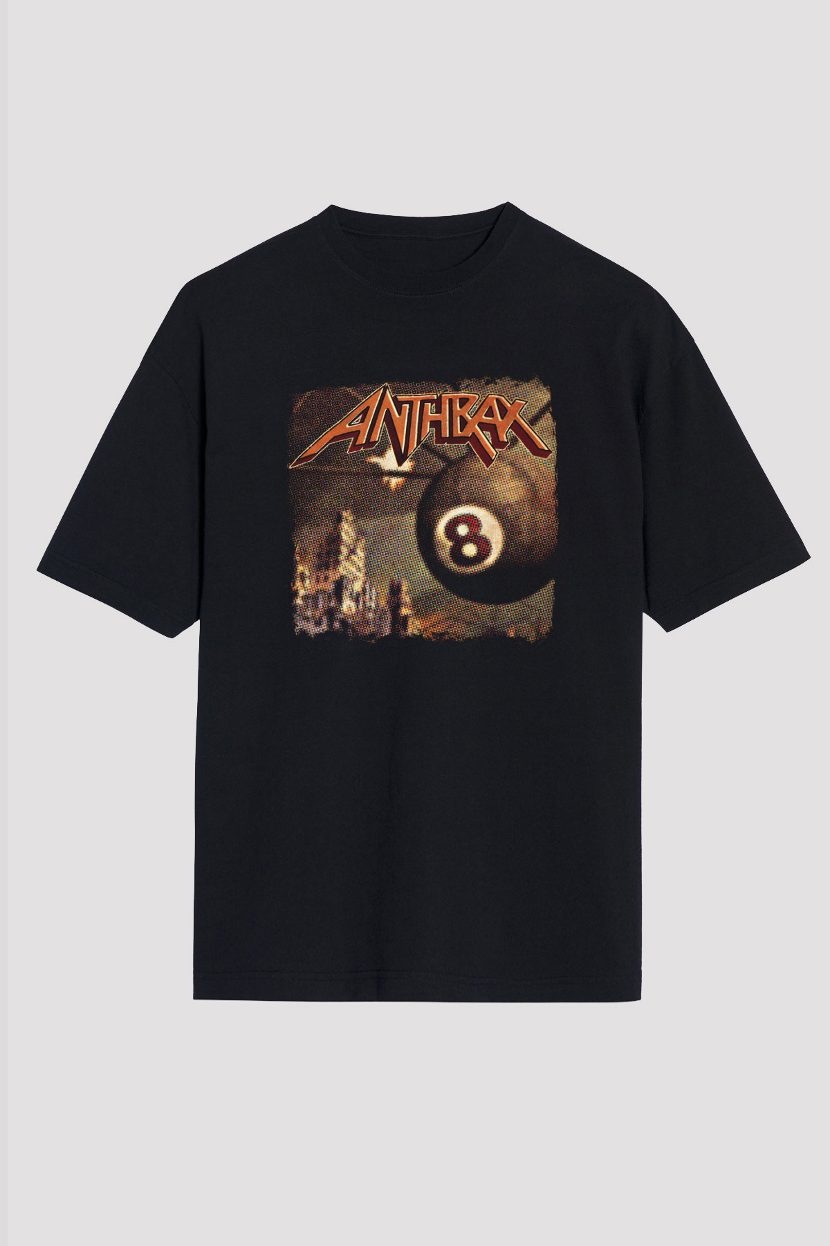 Anthrax Baskılı Unisex Siyah Oversize Tişört