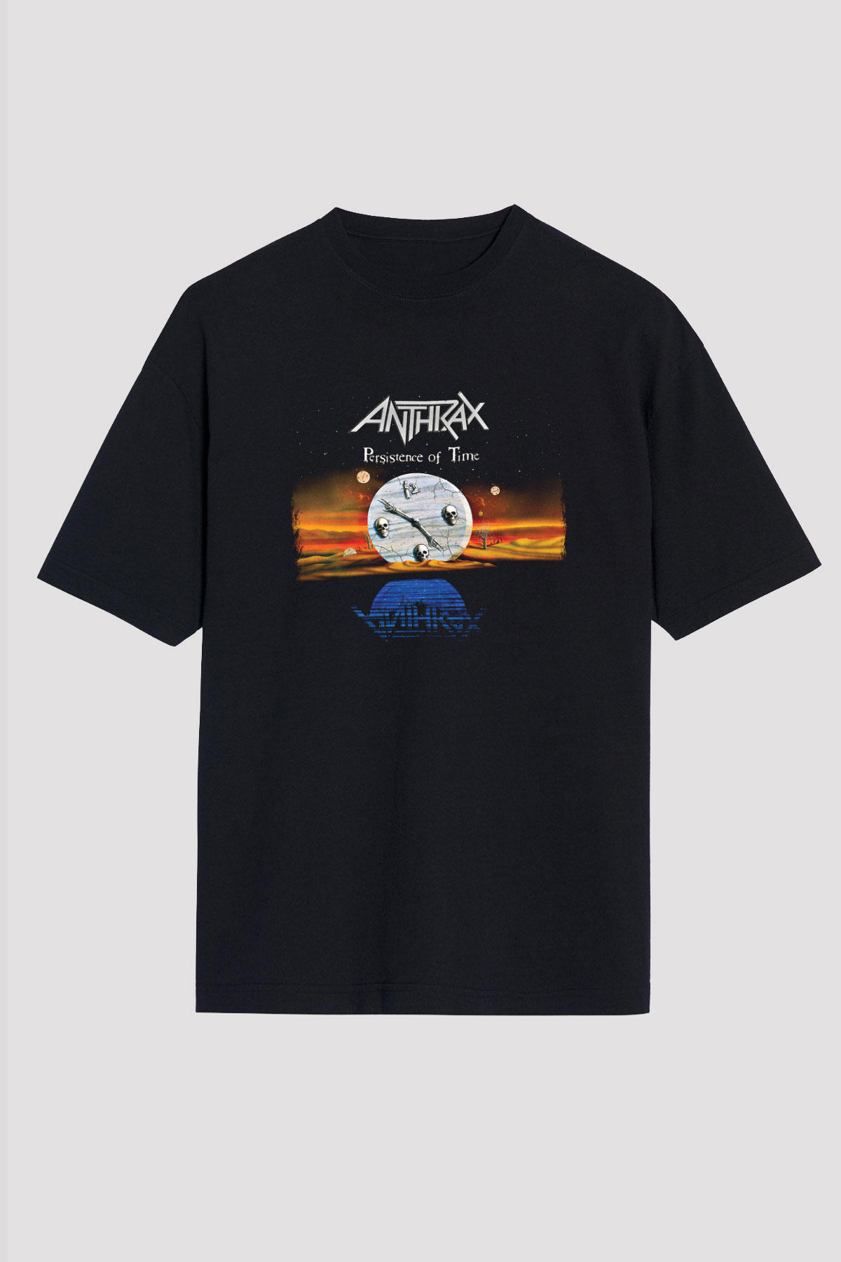 Anthrax Baskılı Unisex Siyah Oversize Tişört