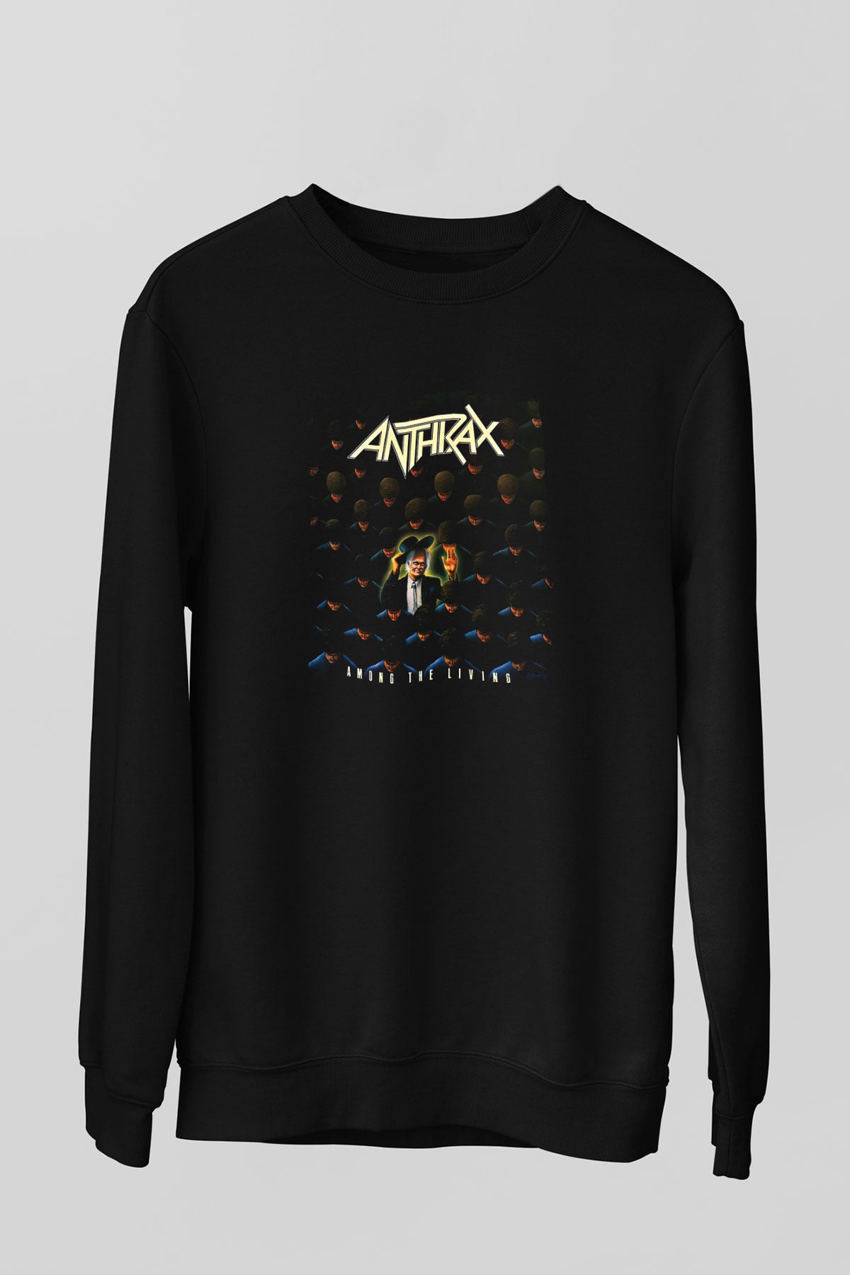 Anthrax Baskılı Unisex Siyah Sweatshirt