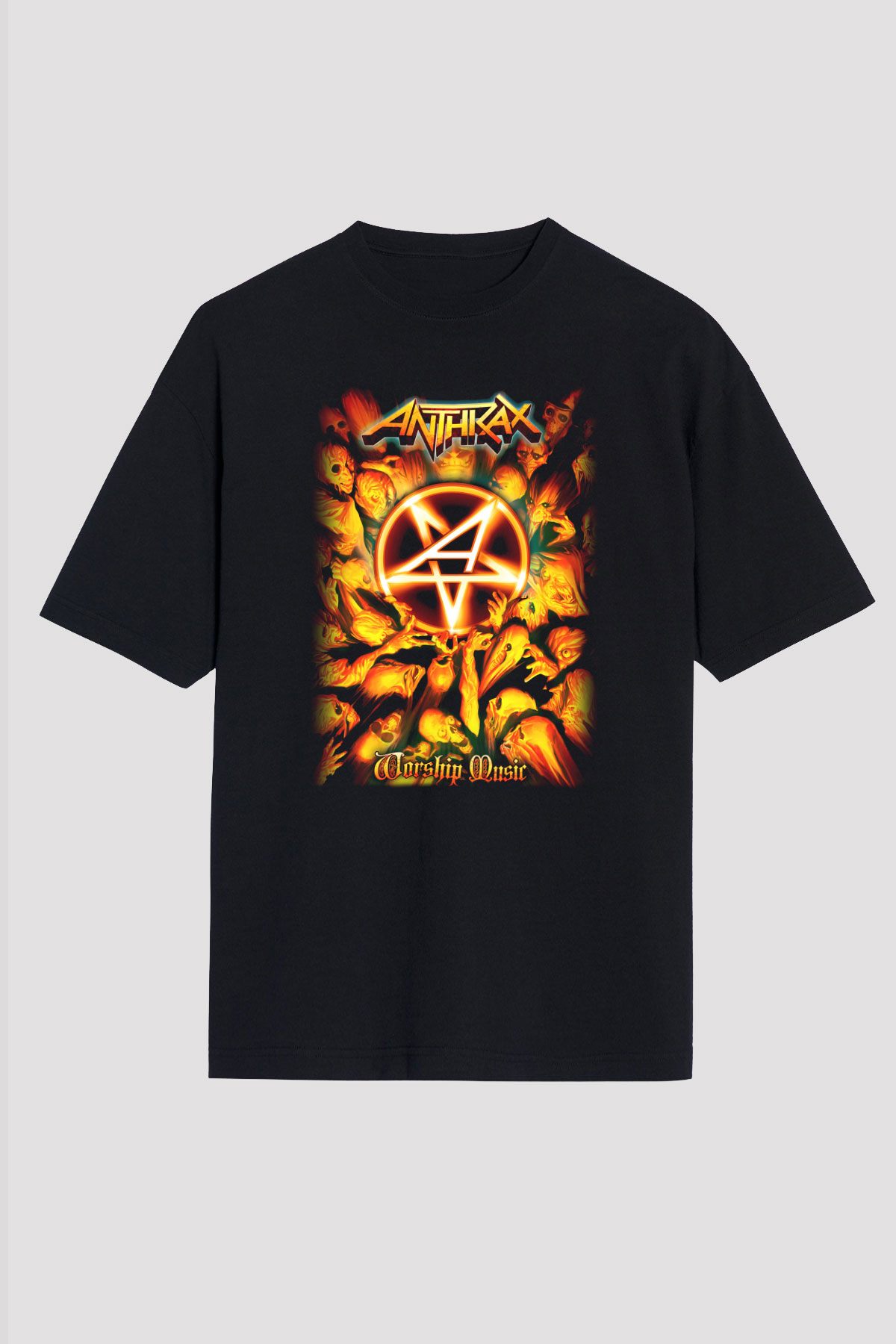 Anthrax Siyah Unisex Oversize Tişört T-Shirt