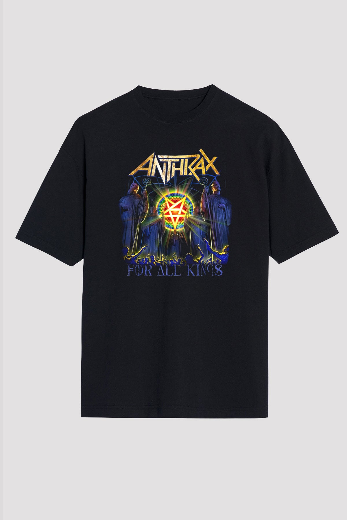 Anthrax Siyah Unisex Oversize Tişört T-Shirt
