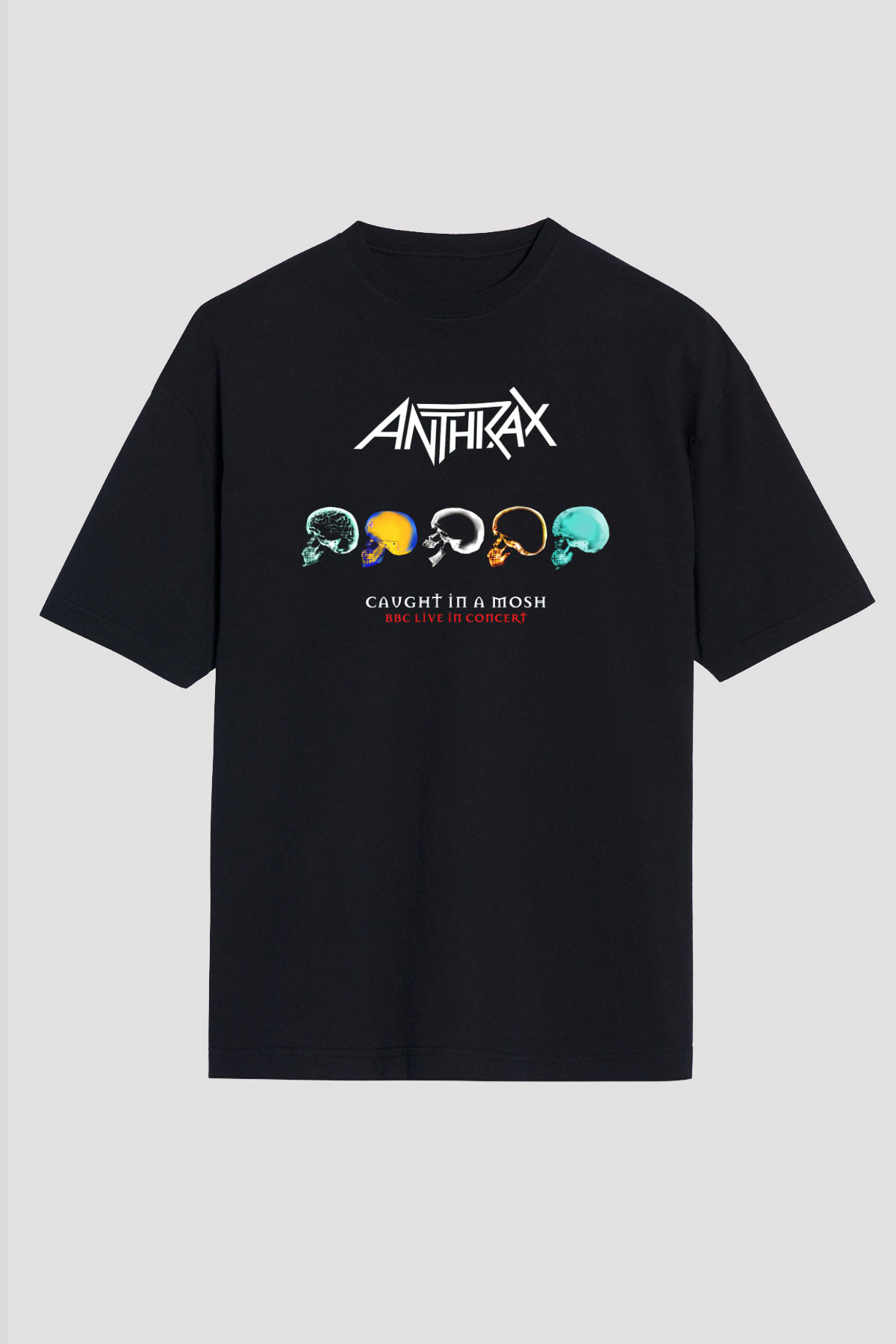 Anthrax Siyah Unisex Oversize Tişört T-Shirt