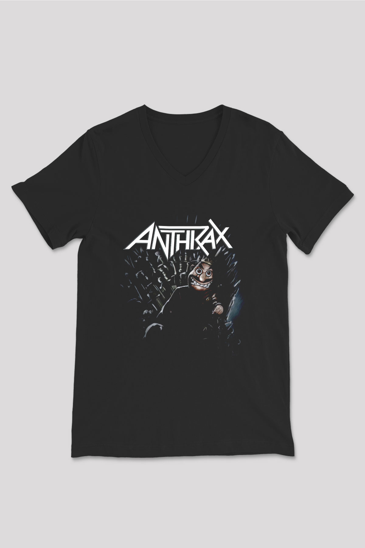 Anthrax Siyah Unisex V Yaka Tişört