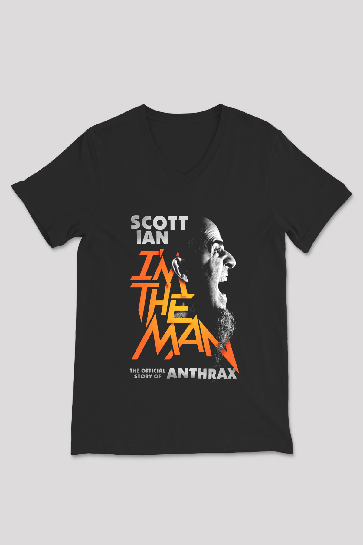 Anthrax Siyah Unisex V Yaka Tişört T-Shirt