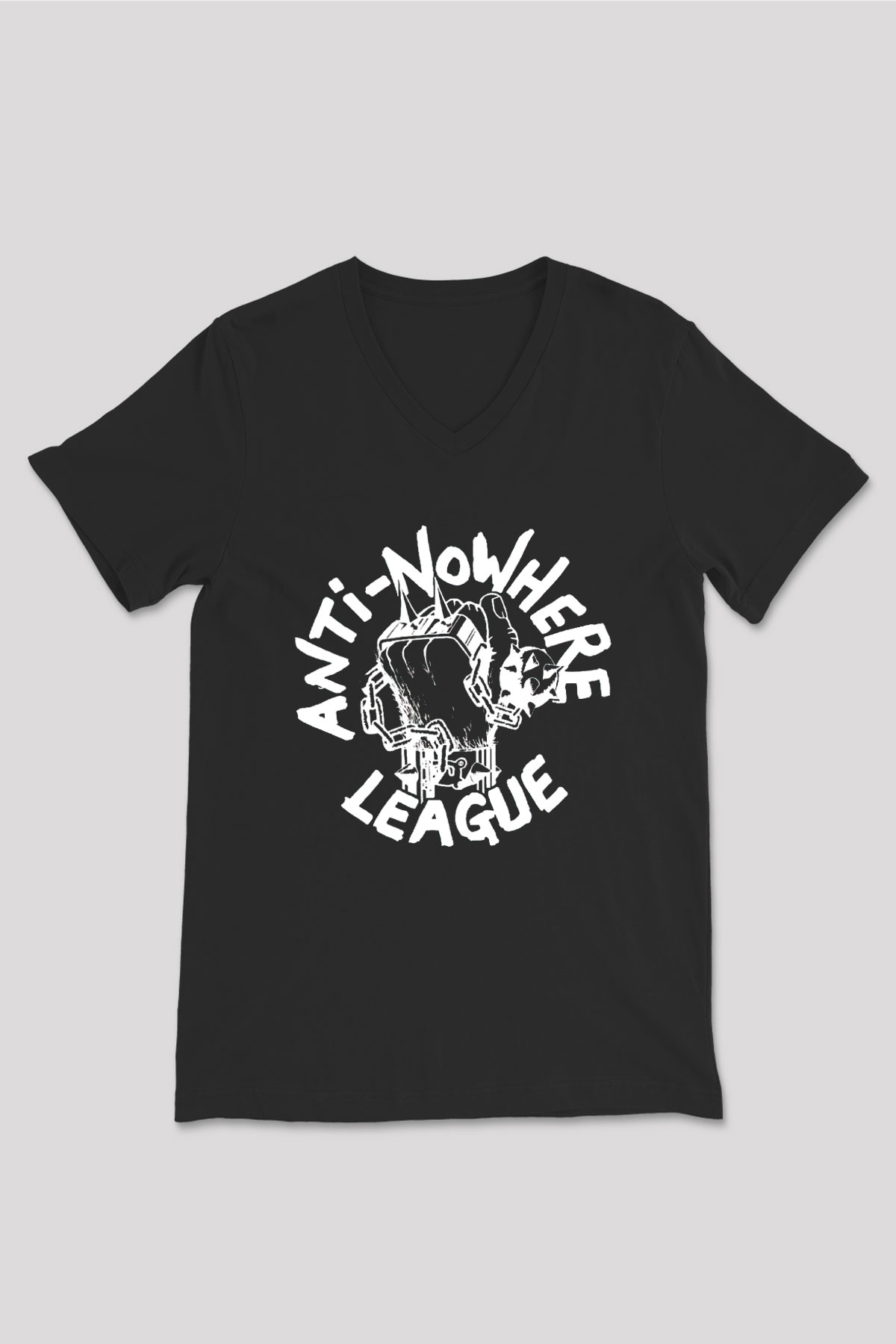 Anti-Nowhere League Siyah Unisex V Yaka Tişört