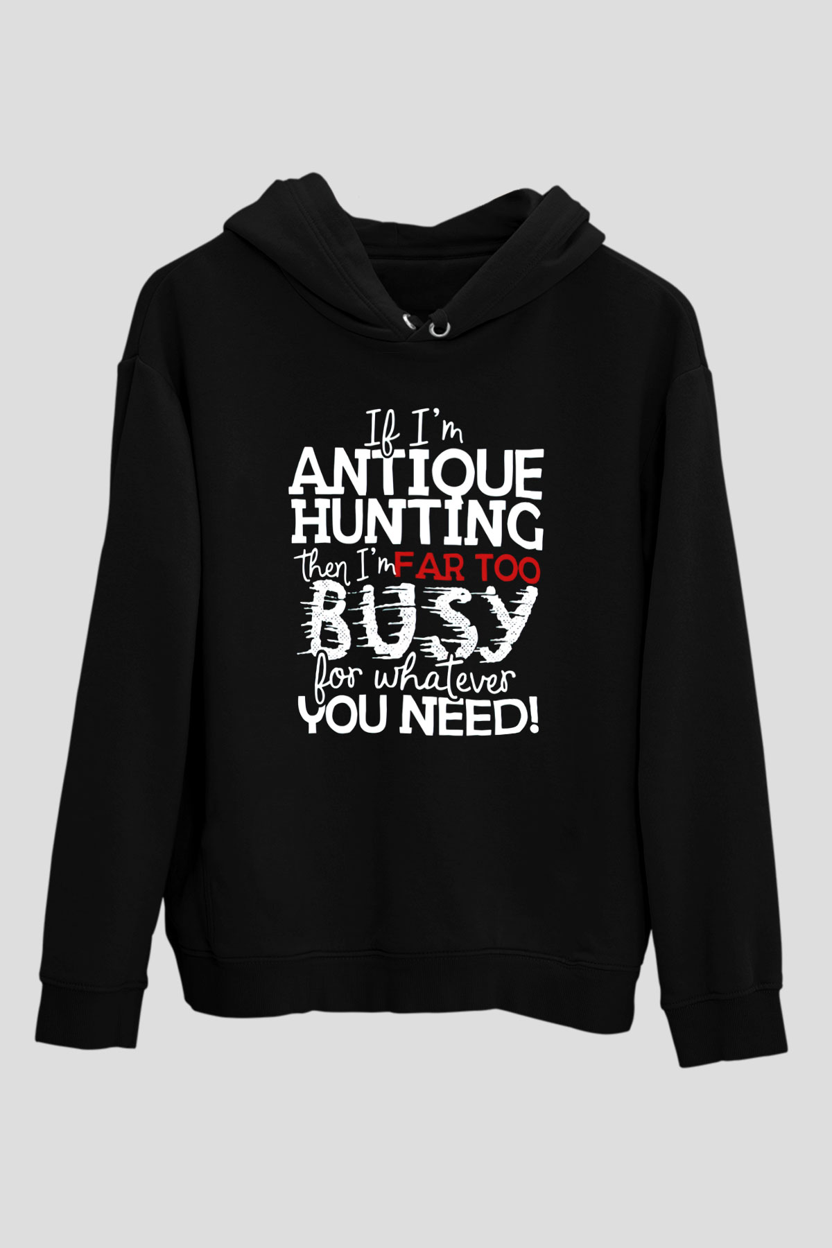 Antika satıcısı Siyah Unisex Kapüşonlu Sweatshirt