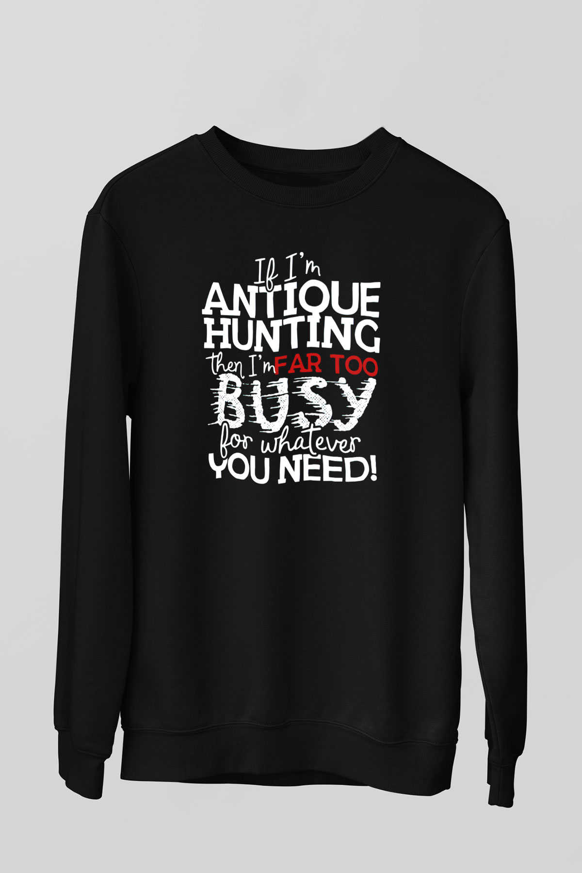 Antika satıcısı Siyah Unisex Sweatshirt