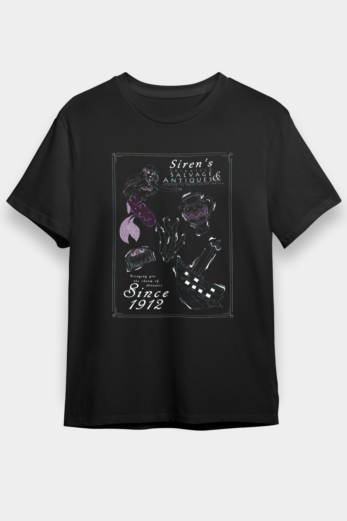 Antika satıcısı Siyah Unisex Tişört T-Shirt - TişörtFabrikası