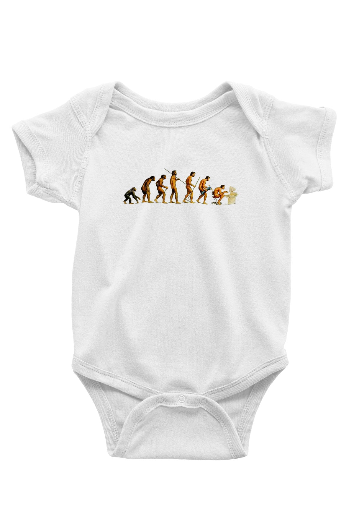 Antropolog Baskılı Beyaz Unisex Bebek Body - Zıbın