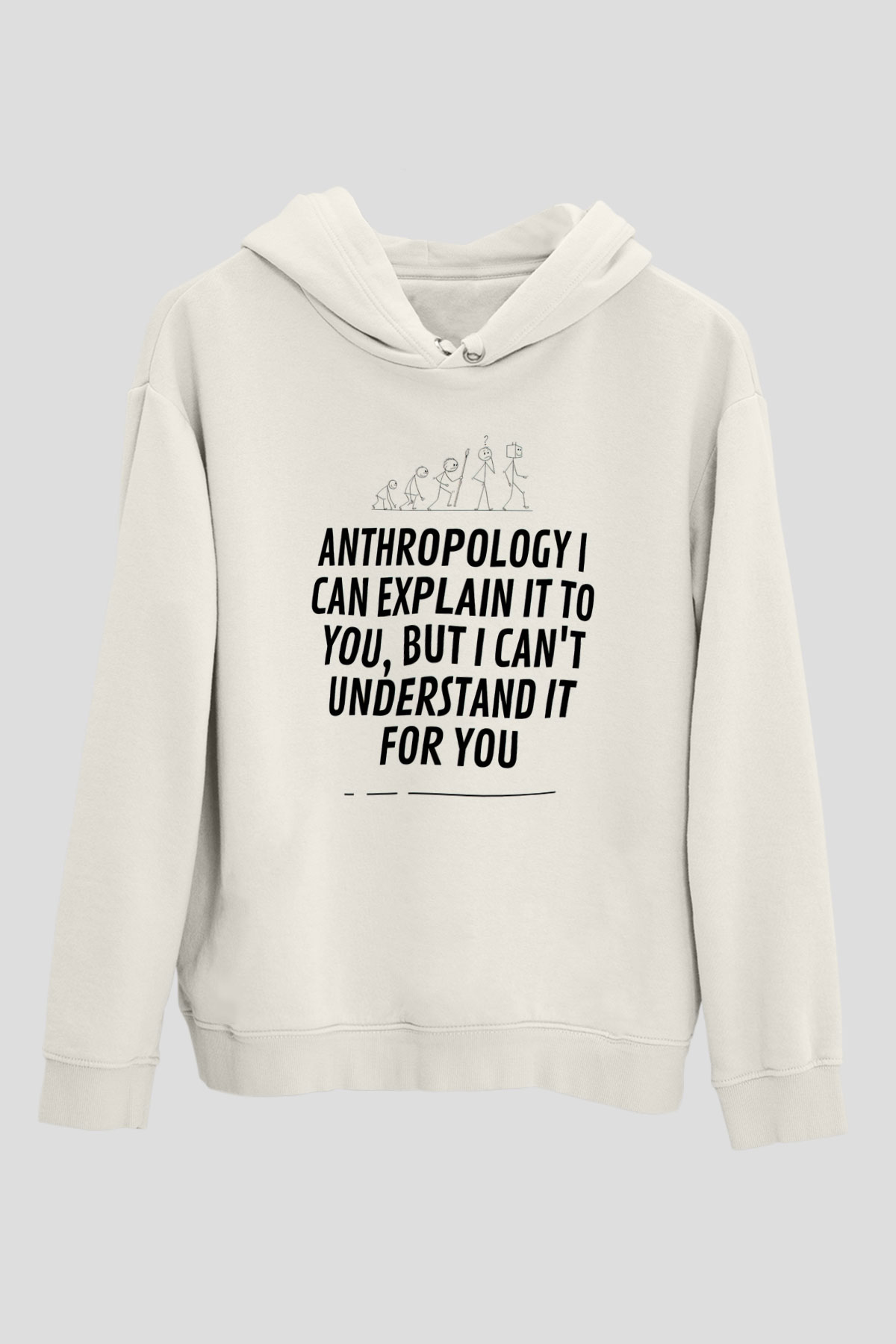Antropolog Beyaz Unisex Kapüşonlu Sweatshirt