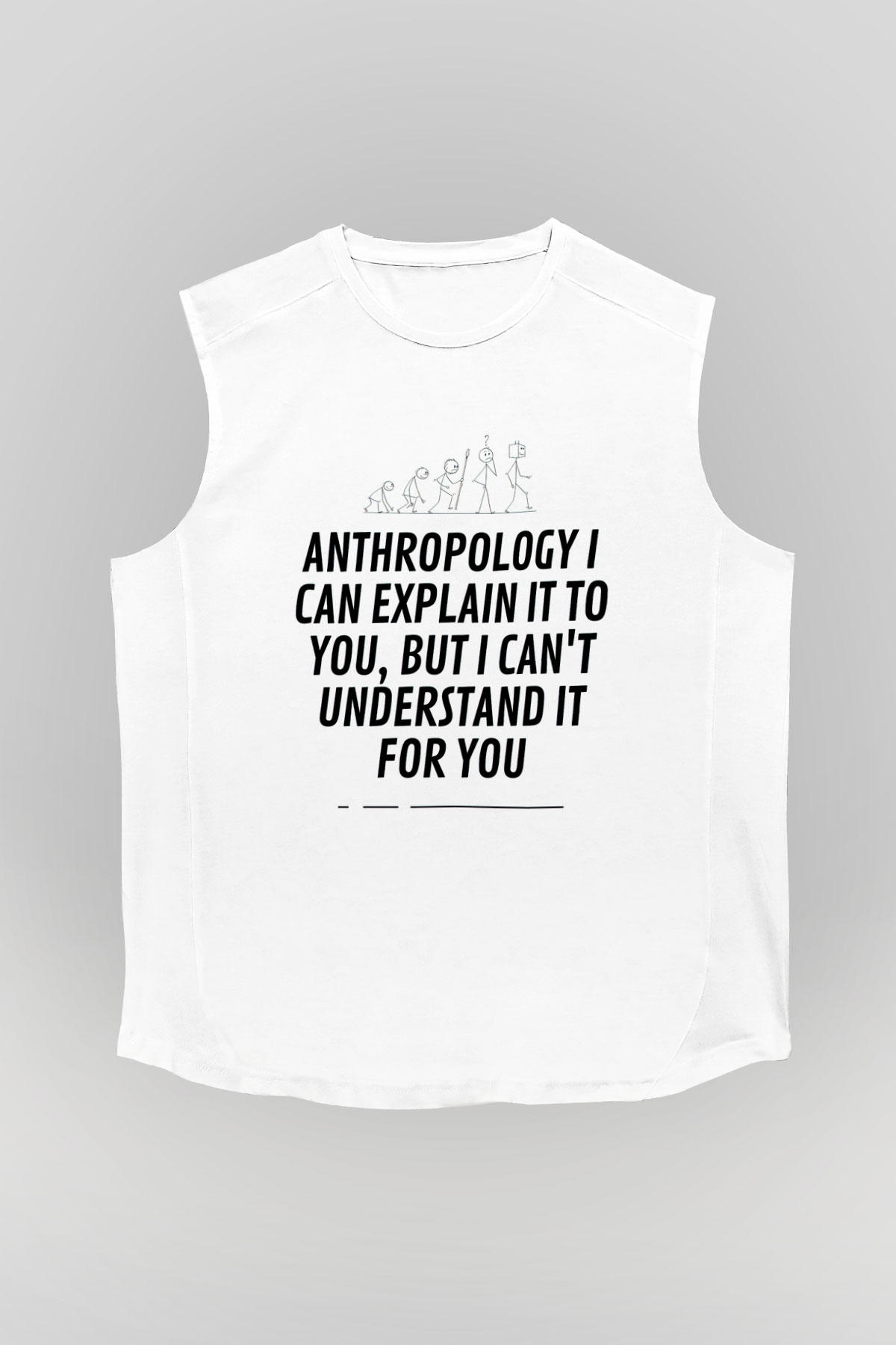 Antropolog Beyaz Unisex Kolsuz Tişört