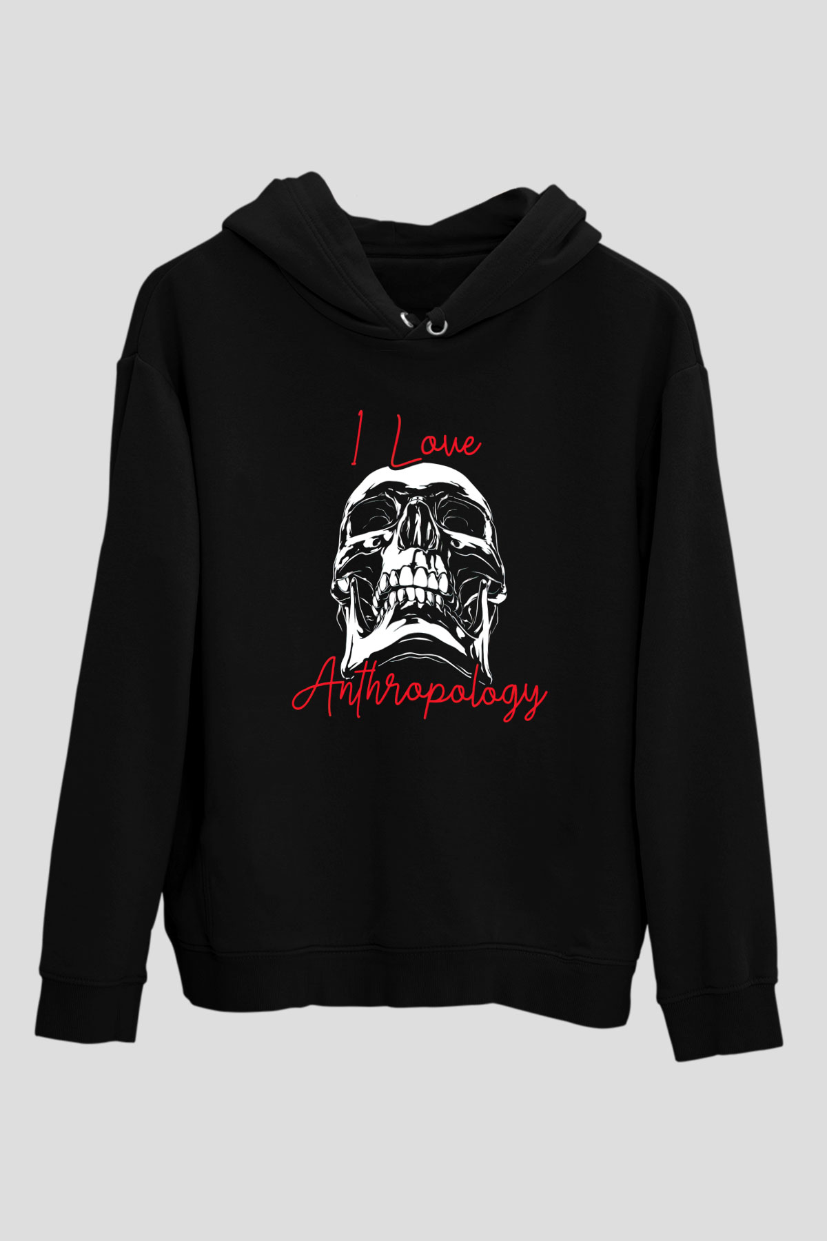 Antropolog Siyah Unisex Kapüşonlu Sweatshirt