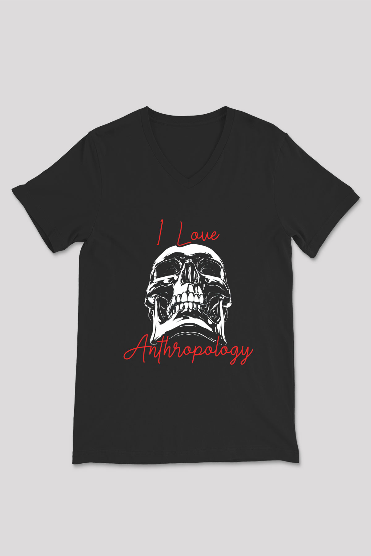 Antropolog Siyah Unisex V Yaka Tişört