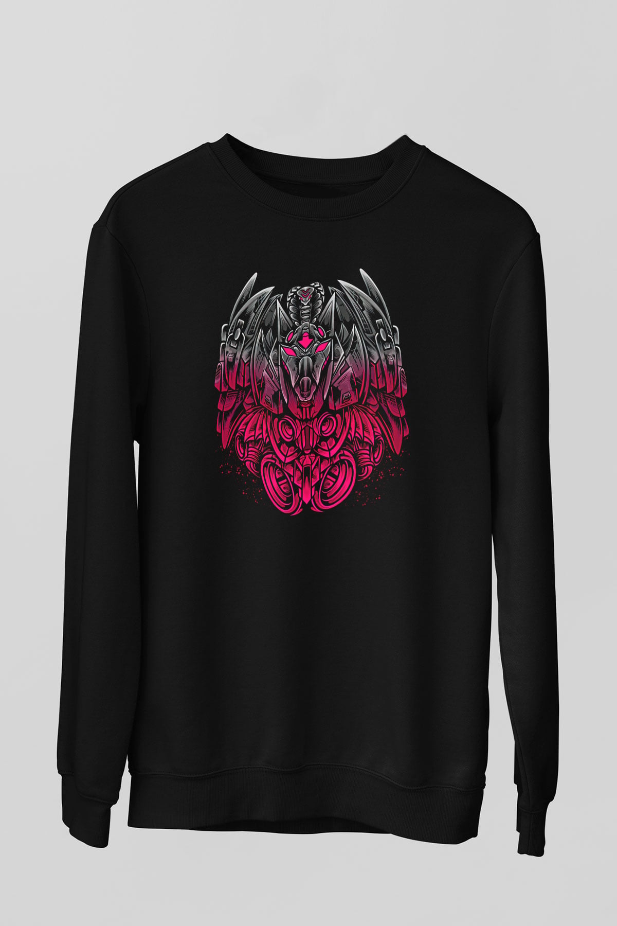 Anubis Baskılı Unisex Siyah Sweatshirt