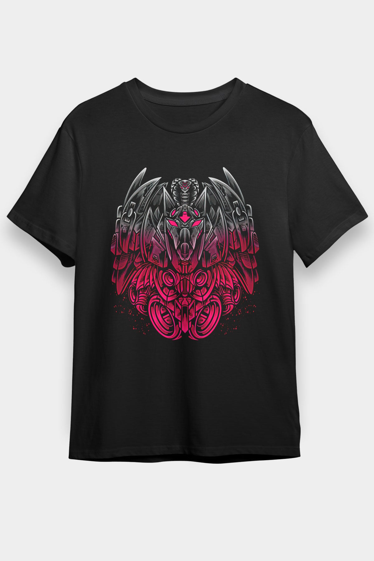 Anubis Baskılı Unisex Siyah Tişört - Tshirt