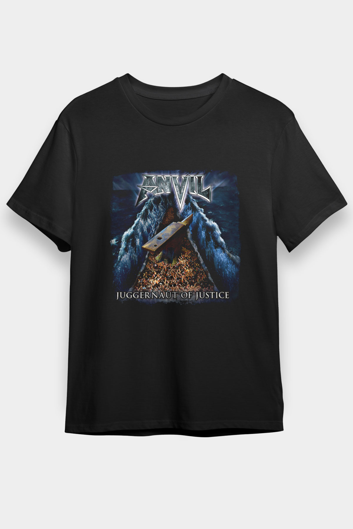 Anvil Baskılı Unisex Siyah Tişört