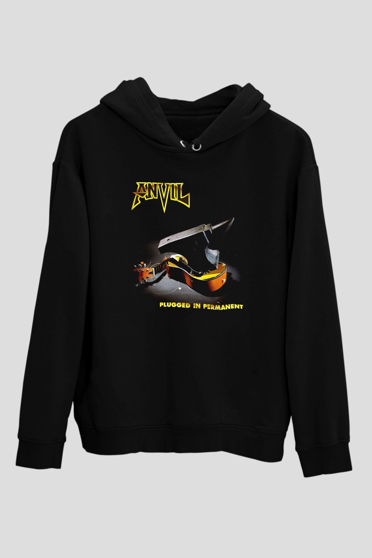 Anvil Siyah Unisex Kapüşonlu Sweatshirt