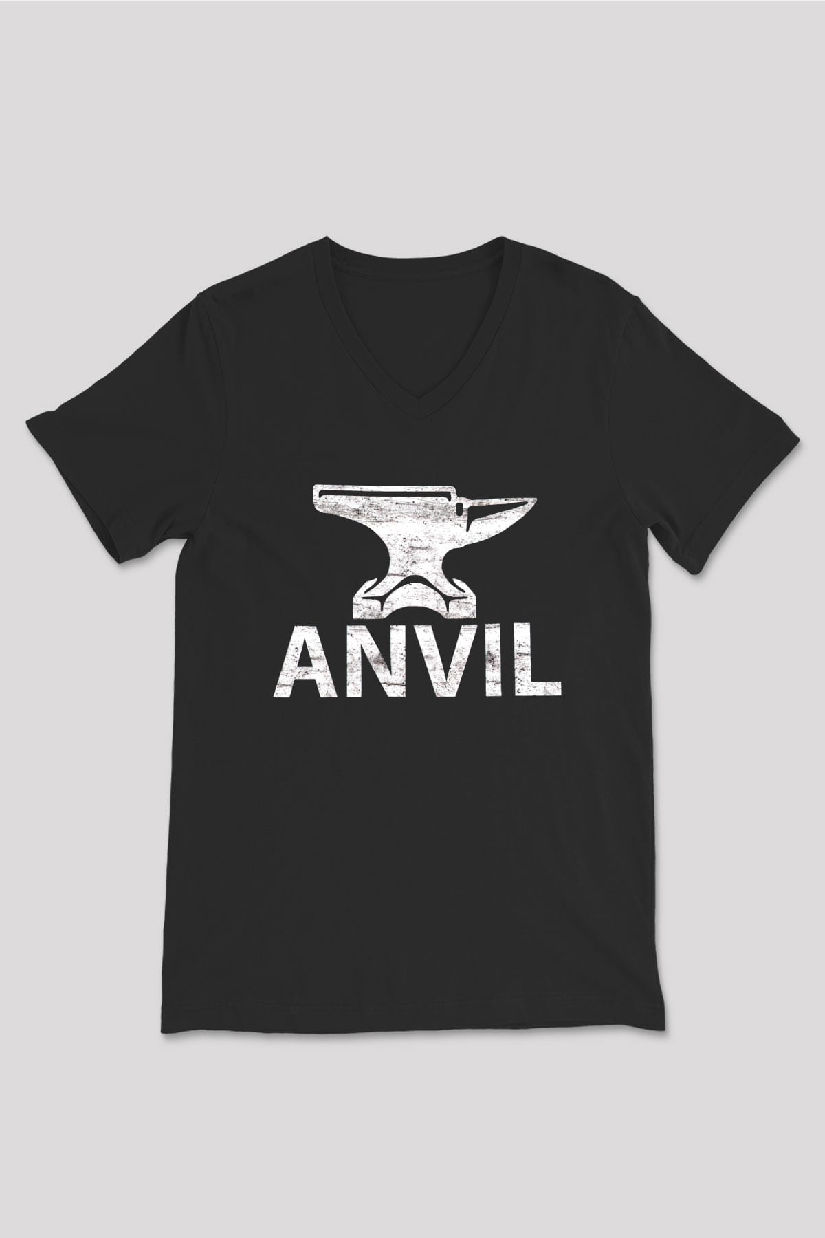 Anvil Siyah Unisex V Yaka Tişört