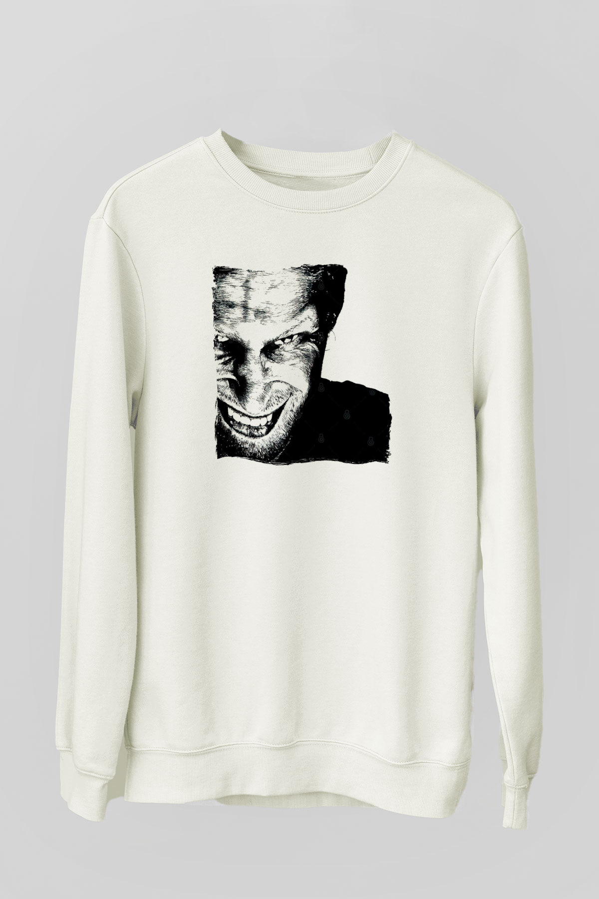 Aphex Twin Baskılı Beyaz Unisex Sweatshirt