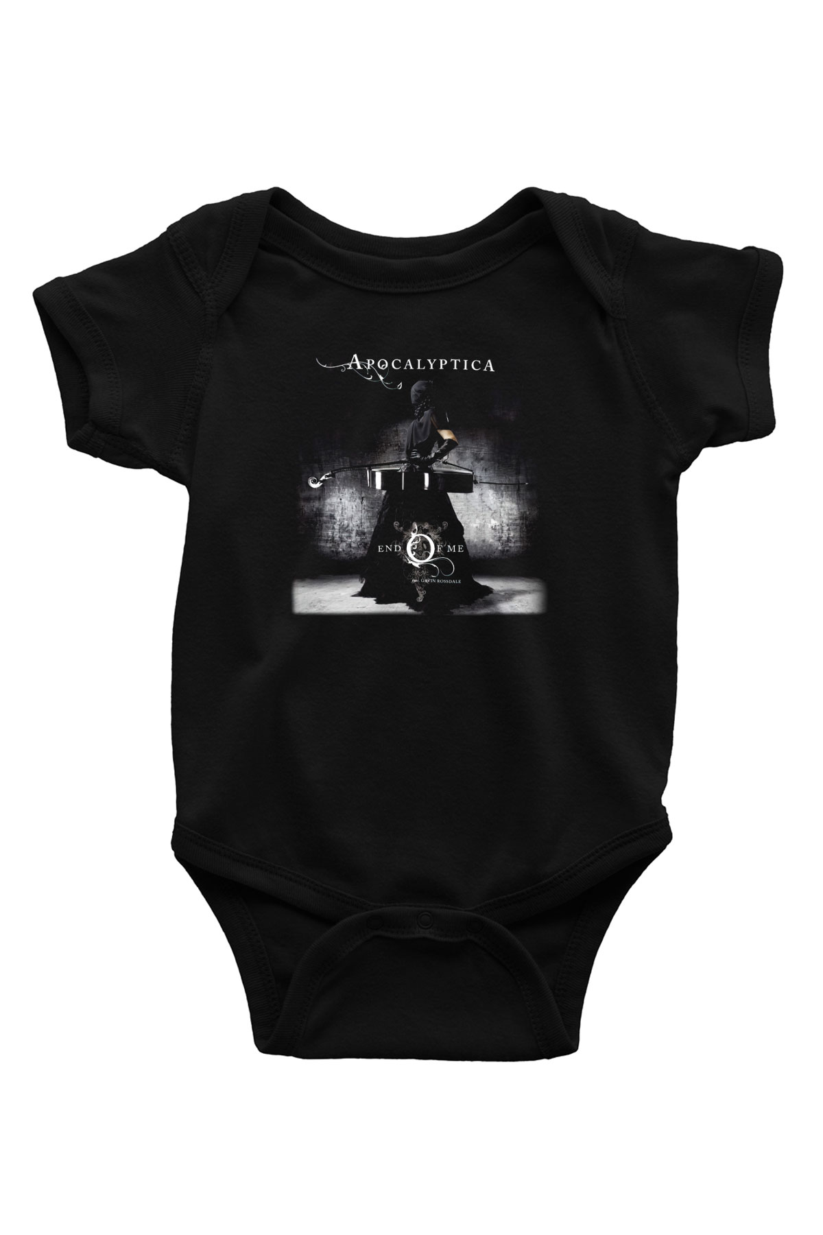 Apocalyptica Baskılı Siyah Bebek Body - Zıbın