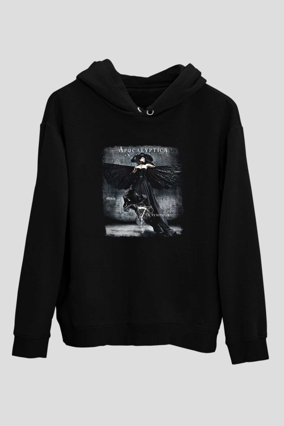 Apocalyptica Baskılı Unisex Siyah Hoodie
